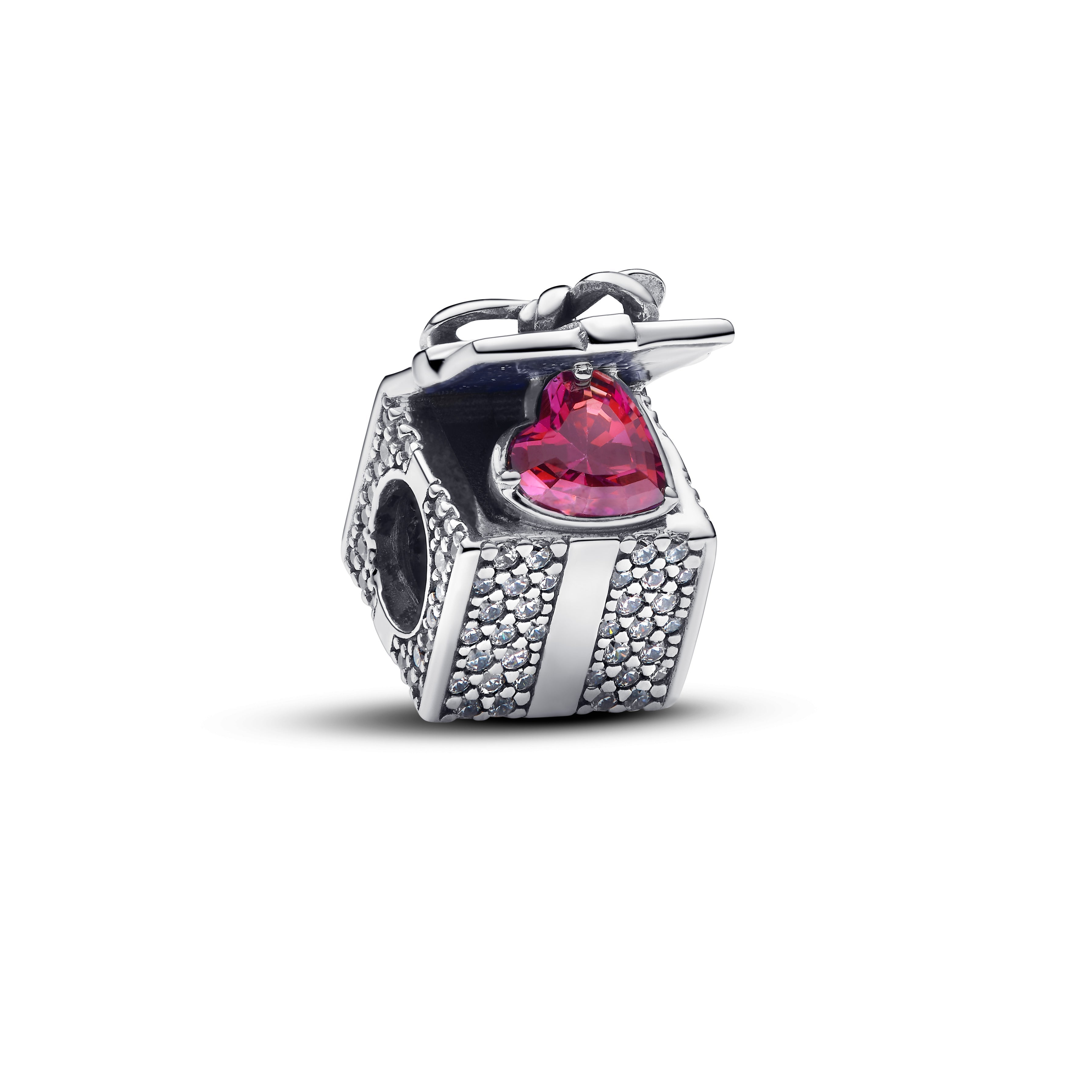 PANDORA Sparkling Gift Box Charm Cubic Zirconia Red Symbols Charms Bracelet Charm Jewelry Gift
