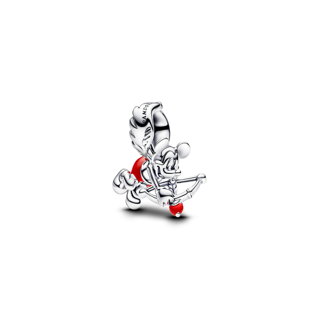 PANDORA Disney Mickey Mouse Cupid Charm Enamel Red Arrows Charms Bracelet Charm Jewelry Gift