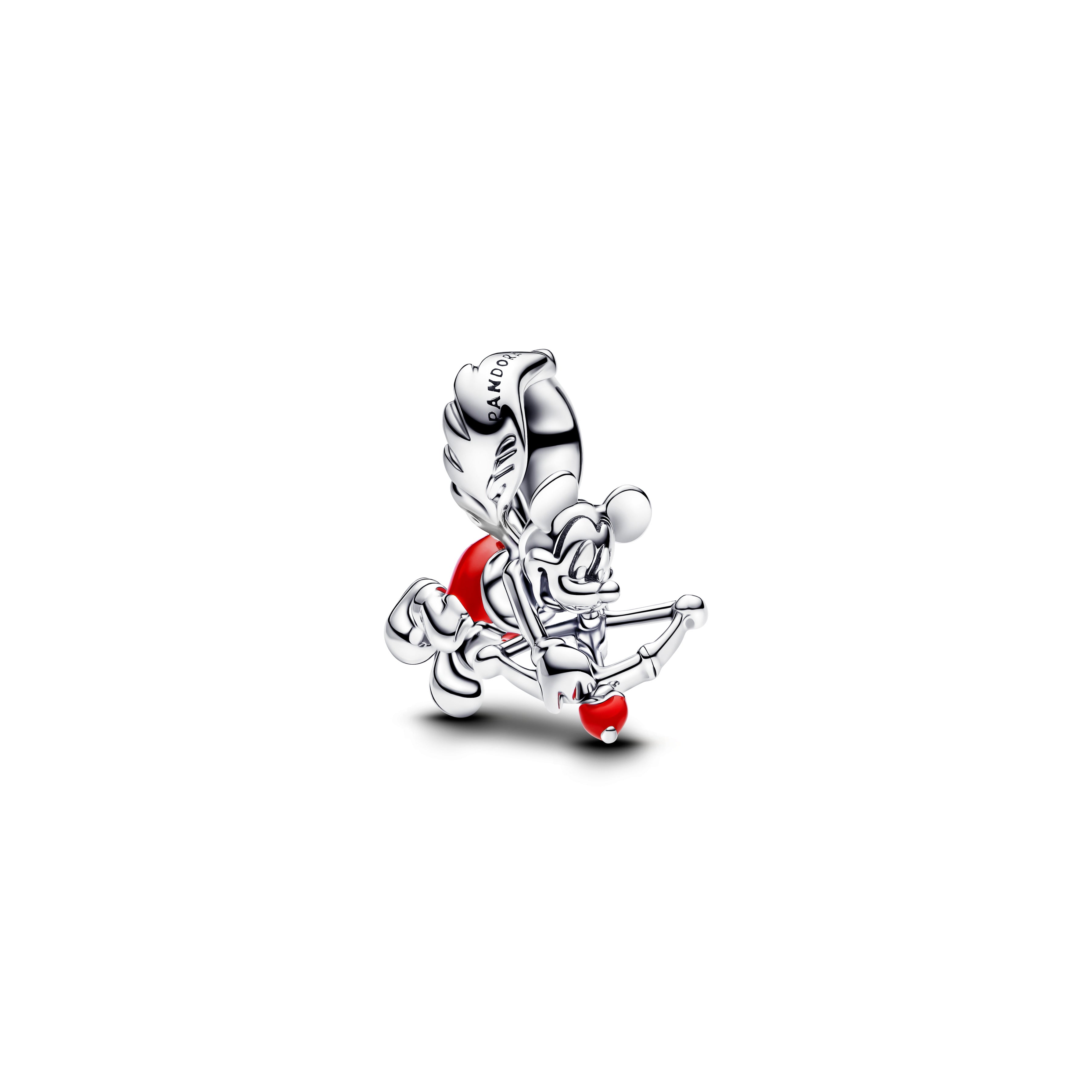 PANDORA Disney Mickey Mouse Cupid Charm Enamel Red Arrows Charms Bracelet Charm Jewelry Gift