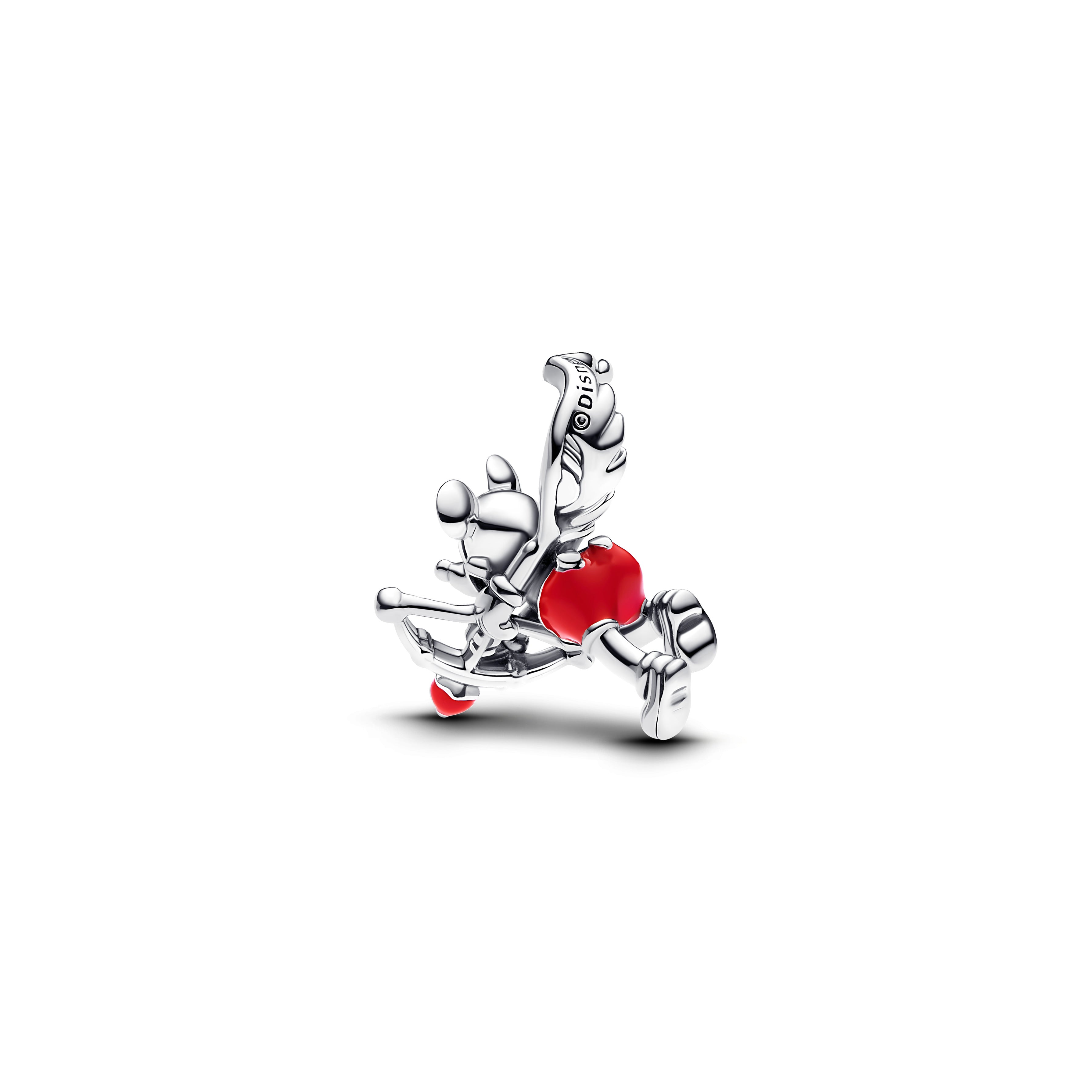 PANDORA Disney Mickey Mouse Cupid Charm Enamel Red Arrows Charms Bracelet Charm Jewelry Gift