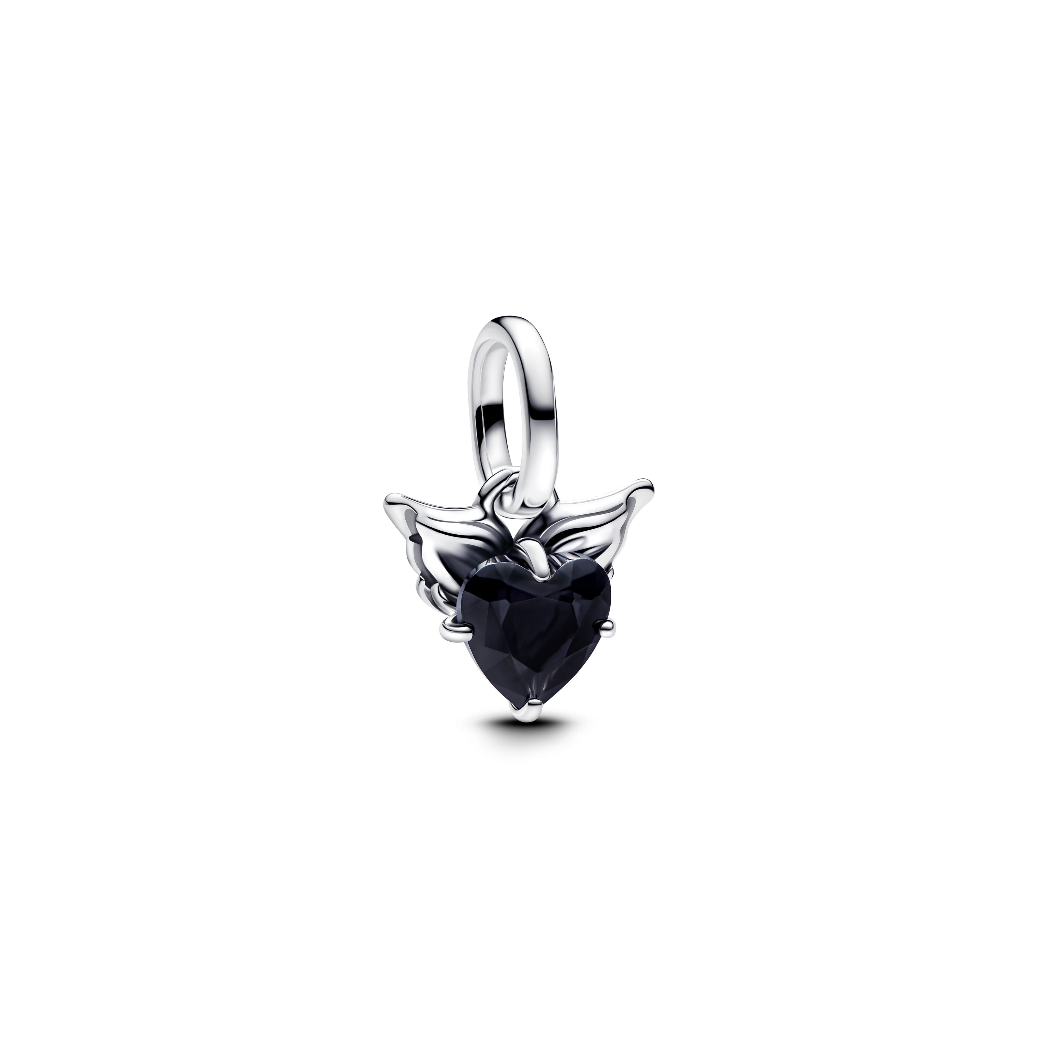 PANDORA Winged Heart Mini Dangle Charm Man Made Crystal Black Arrows Charms Bracelet Charm Jewelry Gift