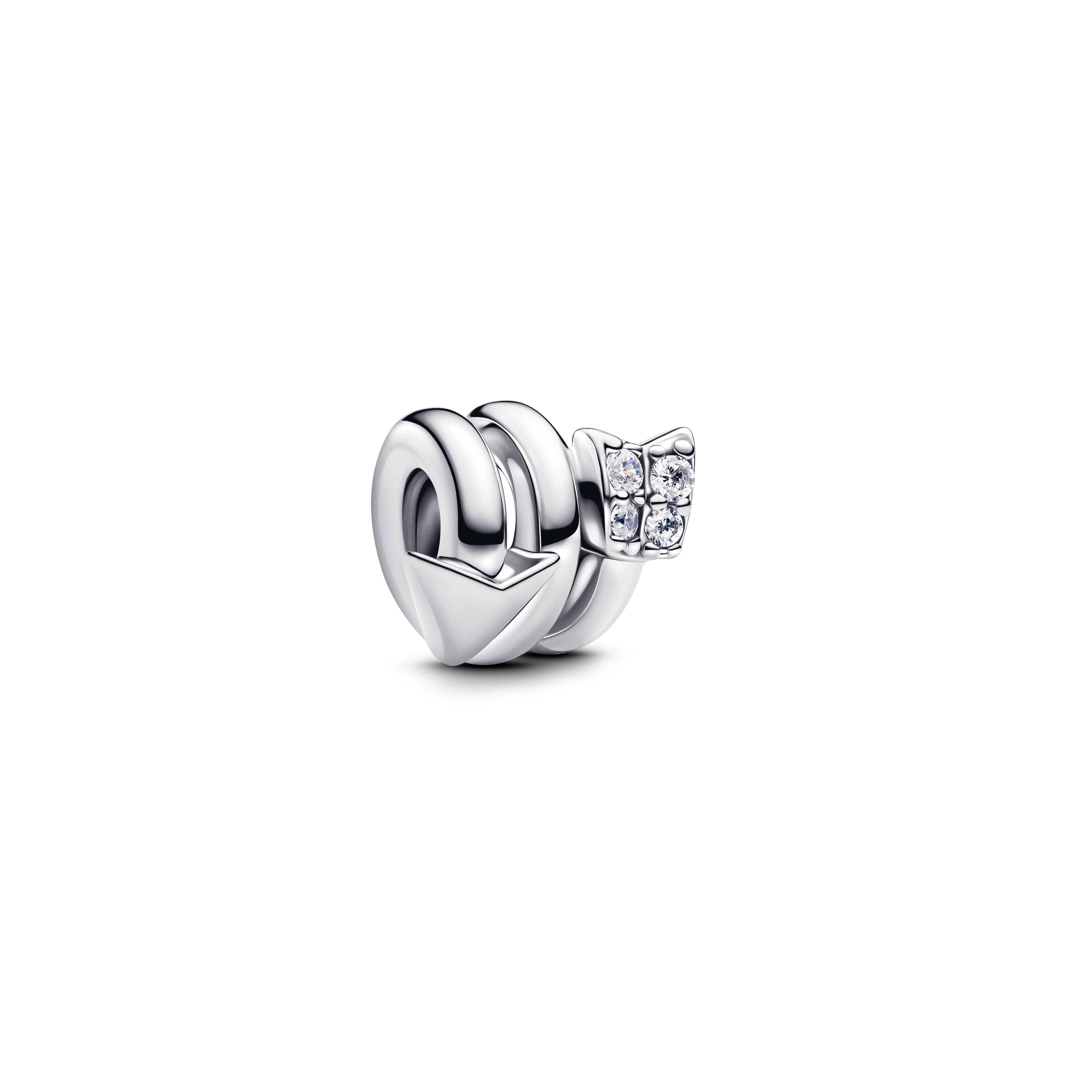 PANDORA Twisting Arrow Charm Cubic Zirconia Silver Arrows Charms Bracelet Charm Jewelry Gift