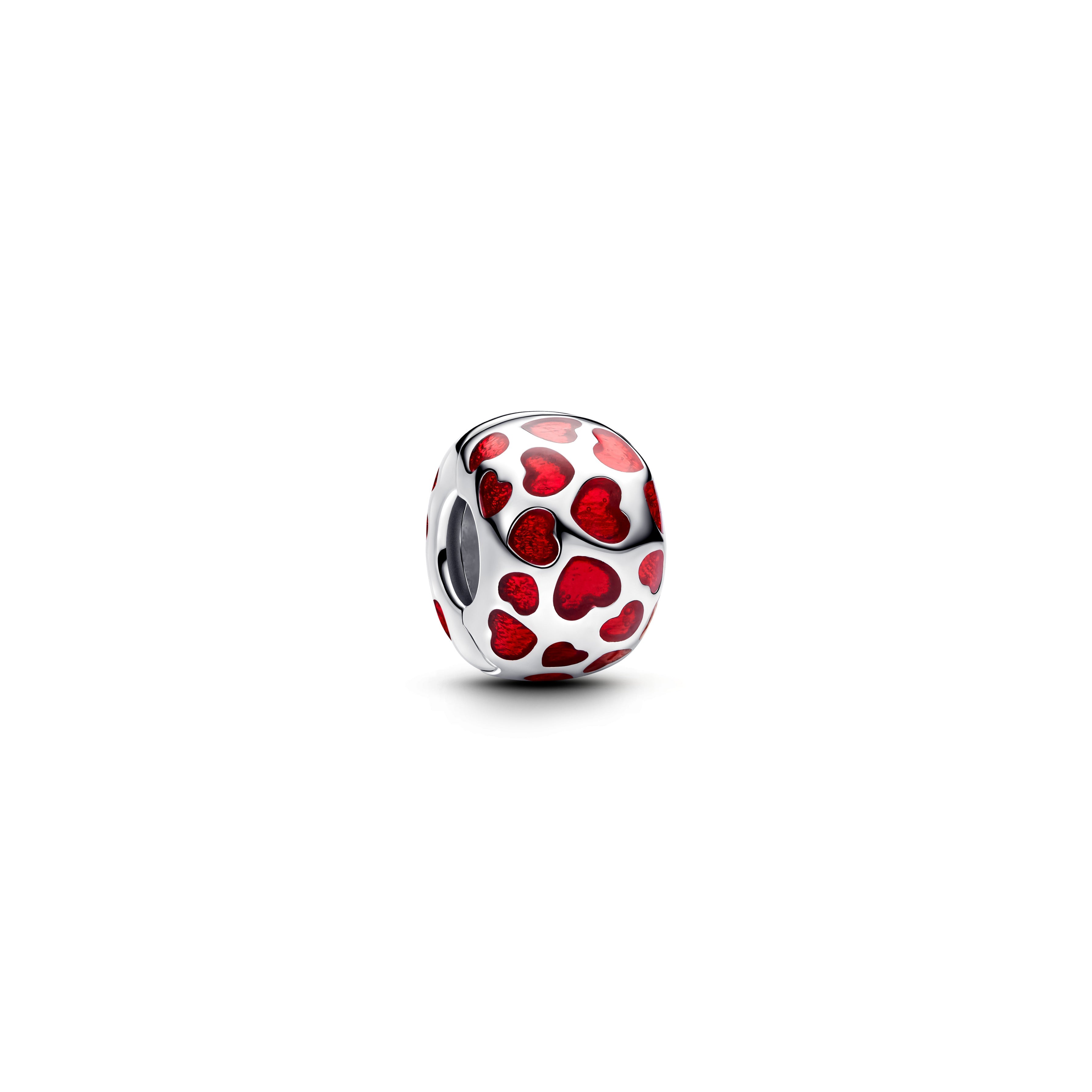 PANDORA Hearts Round Clip Charm Cubic Zirconia Red Charms Bracelet Charm Jewelry Gift