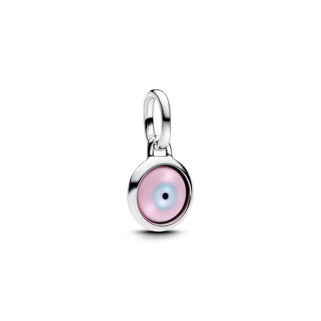 PANDORA Engravable Evil Eye Murano Glass Mini Dangle Charm Black Charms Bracelet Charm Jewelry Gift