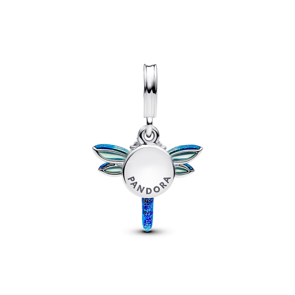 PANDORA Dragonfly Double Dangle Charm Cubic Zirconia Blue Animals Charms Bracelet Charm Jewelry Gift