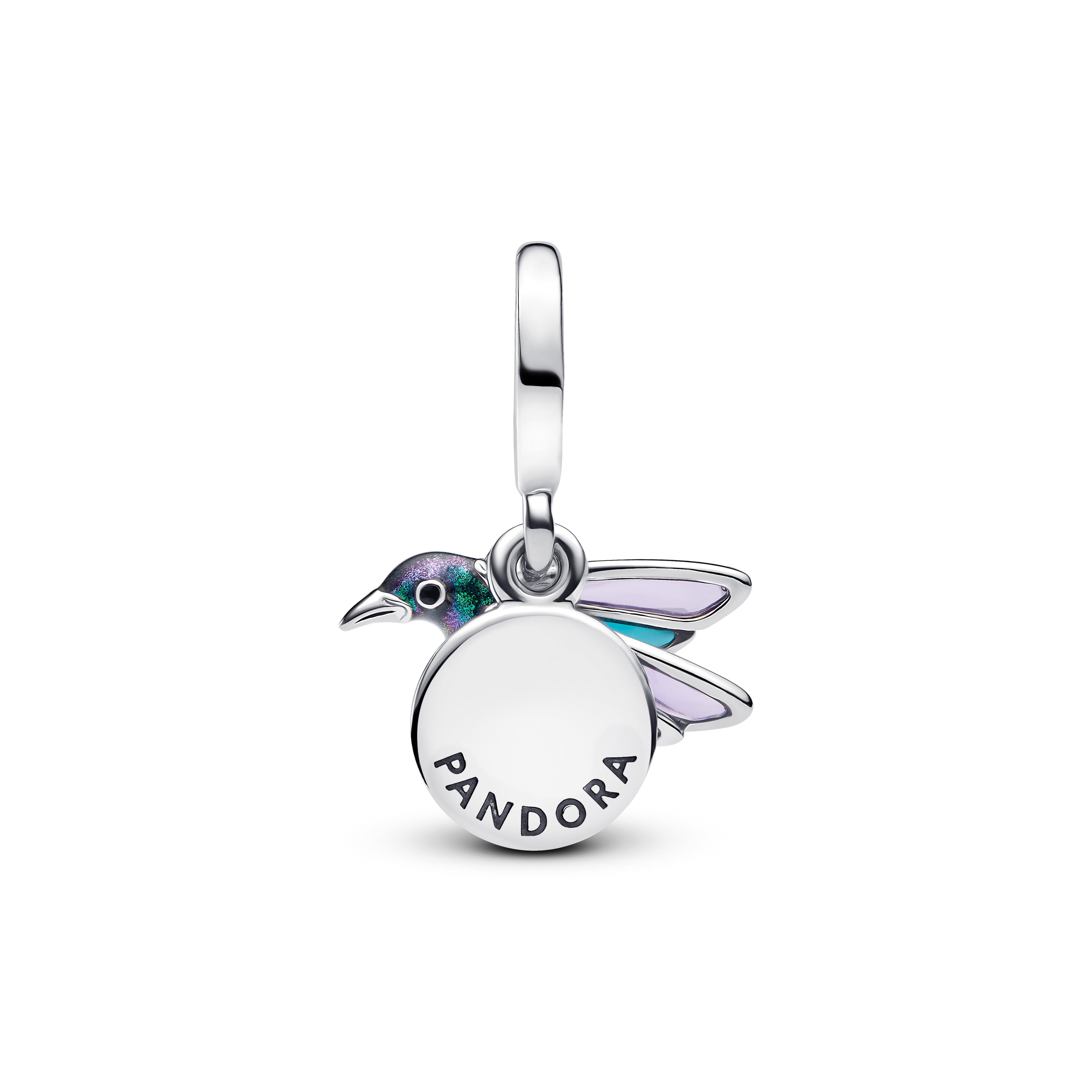PANDORA Hummingbird Double Dangle Charm Enamel Blue Animals Charms Bracelet Charm Jewelry Gift