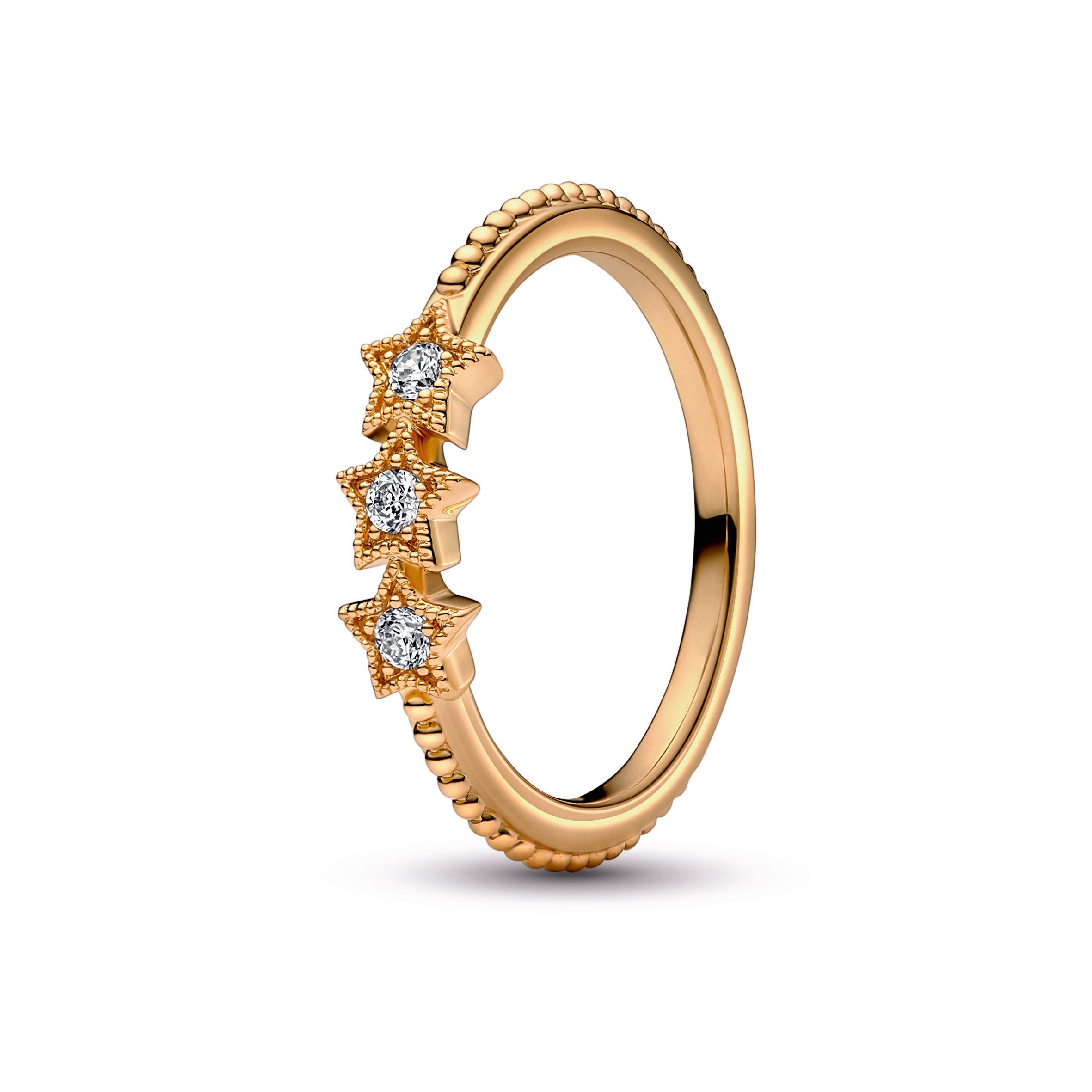 PANDORA Celestial Stars Ring 14K Gold Plated Unique Metal Blend Rings Statement Ring Jewelry Gift