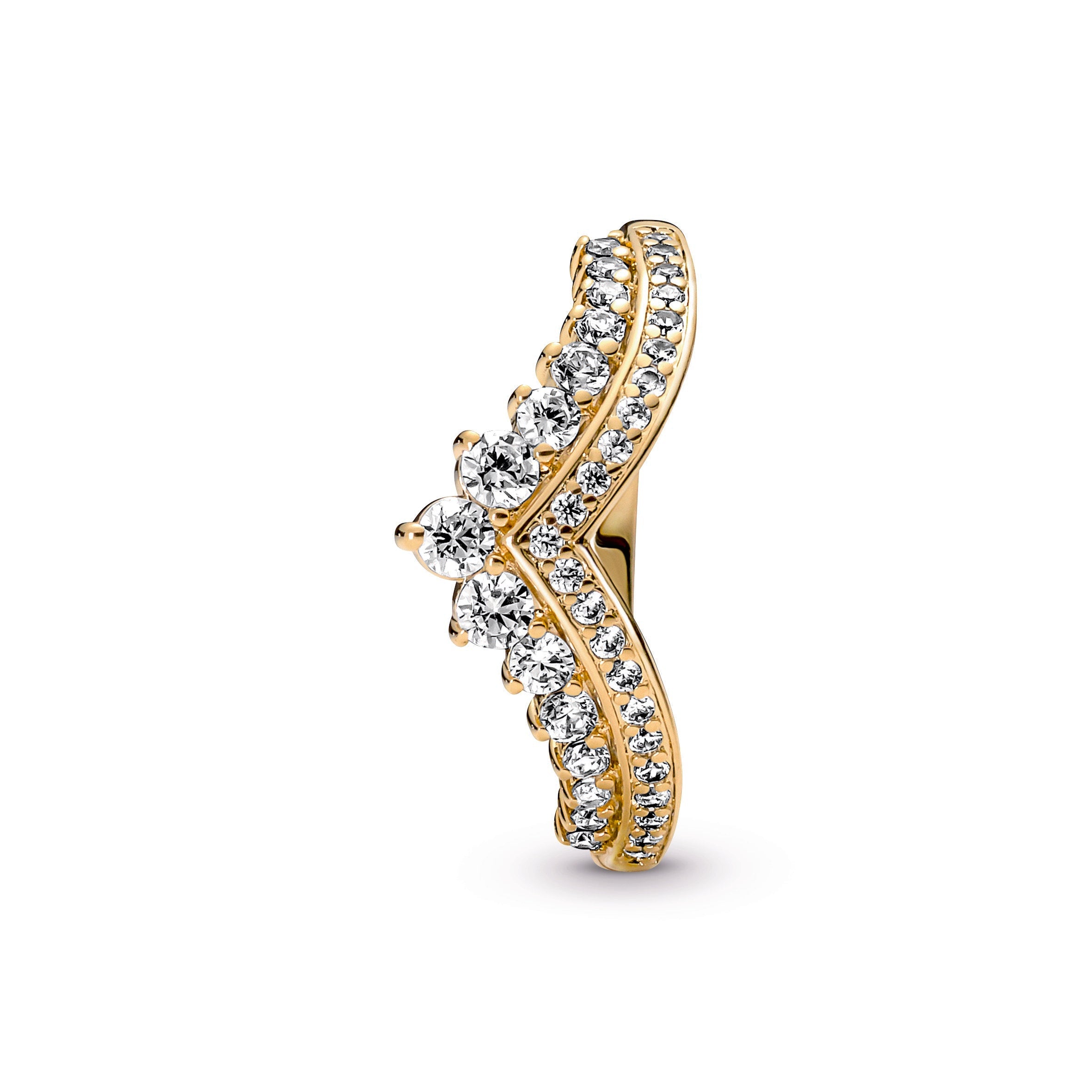 PANDORA Timeless Wish Tiara Ring 14K Gold Plated Unique Metal Blend Weddings Rings Statement Ring Jewelry Gift