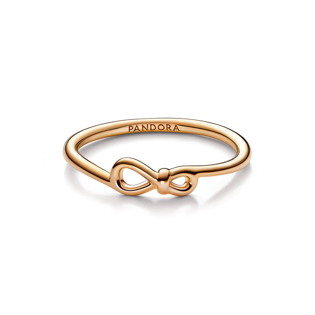 PANDORA Infinity Knot Ring 14K Gold Plated Unique Metal Blend Rings Statement Ring Jewelry Gift
