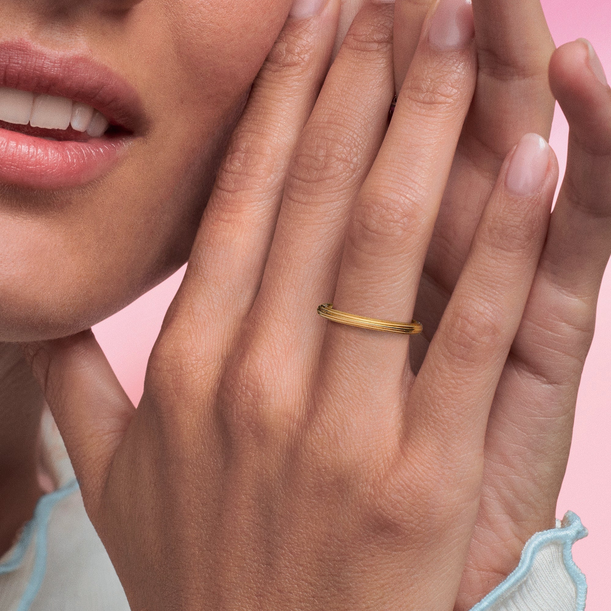 PANDORA ME Ring 14K Gold Plated Unique Metal Blend Rings Statement Ring Jewelry Gift