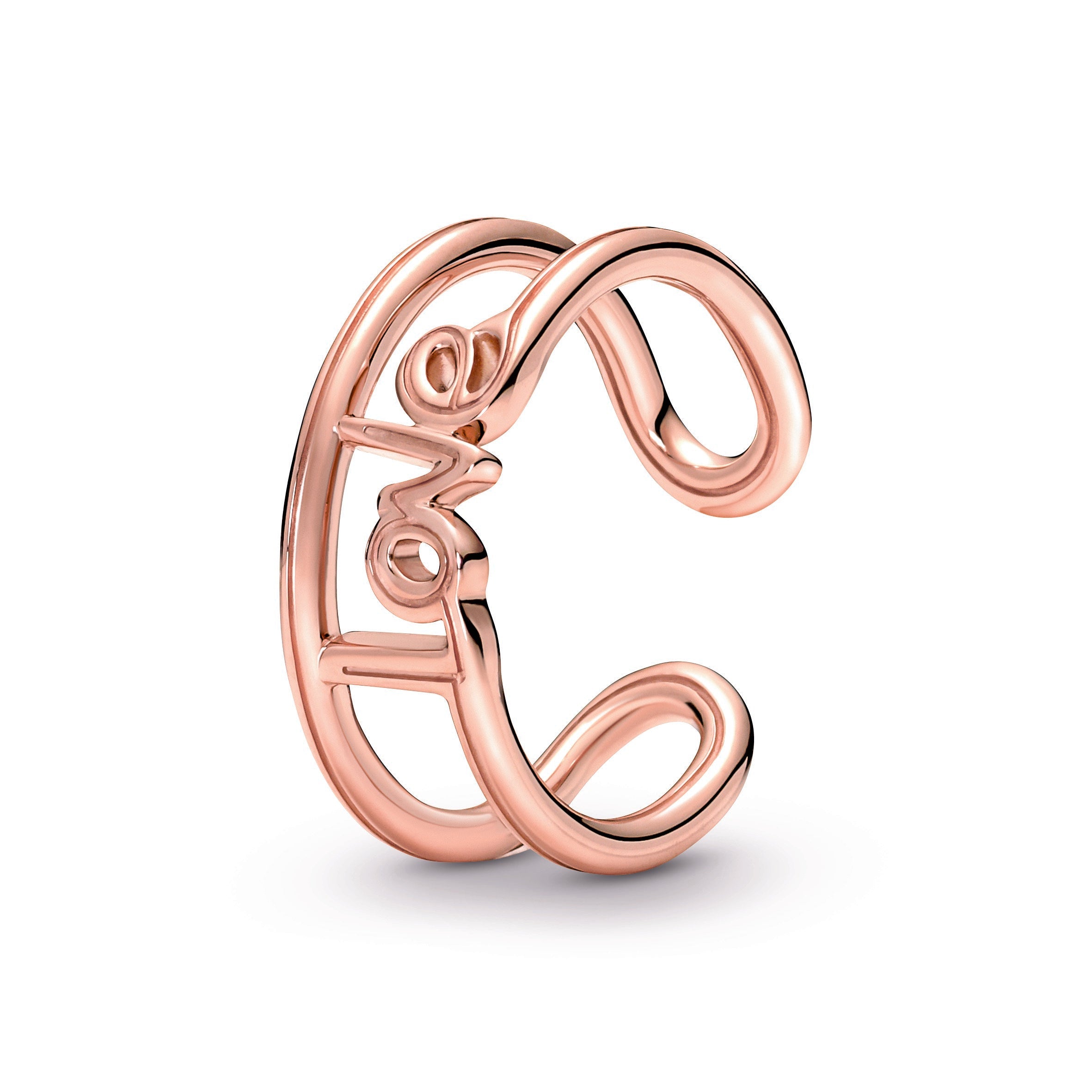 PANDORA ME Love Open Ring 14K Rose Gold Plated Unique Metal Blend Rings Statement Ring Jewelry Gift
