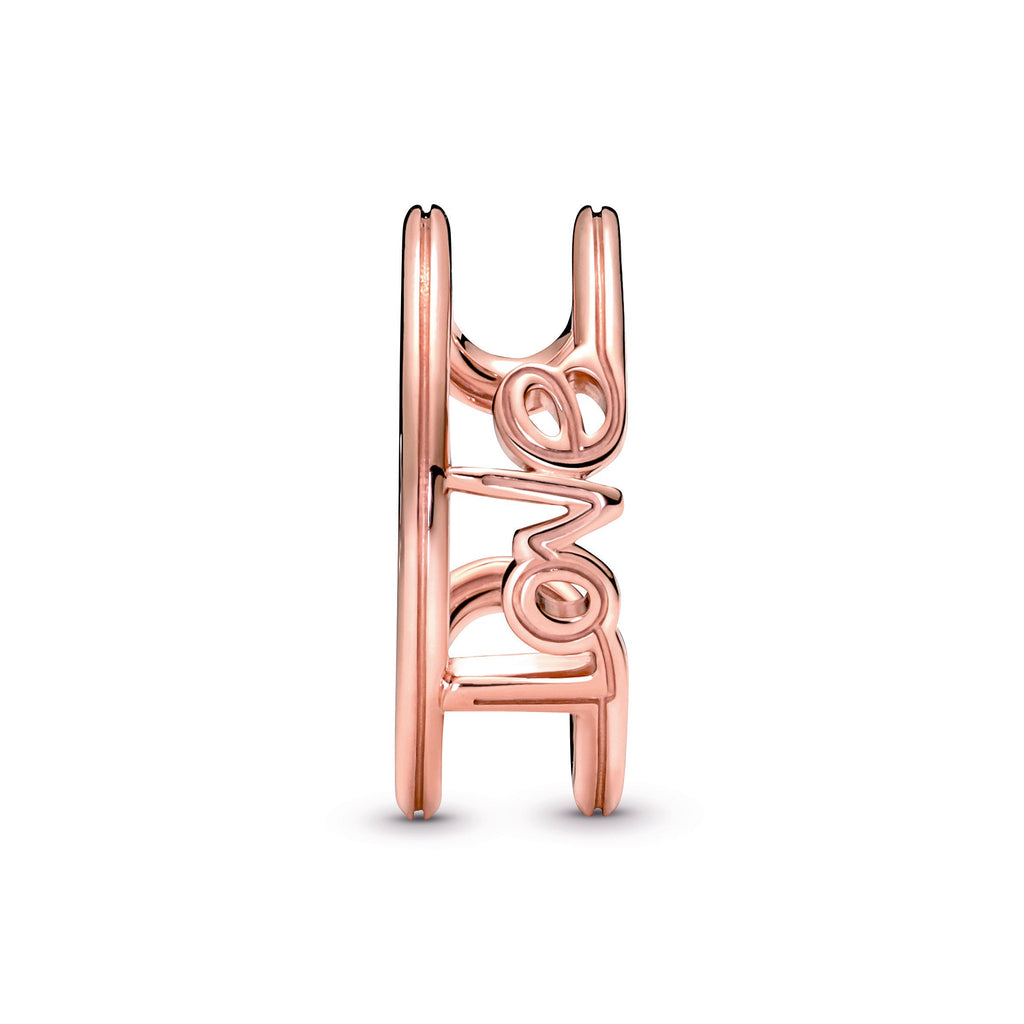 PANDORA ME Love Open Ring 14K Rose Gold Plated Unique Metal Blend Rings Statement Ring Jewelry Gift