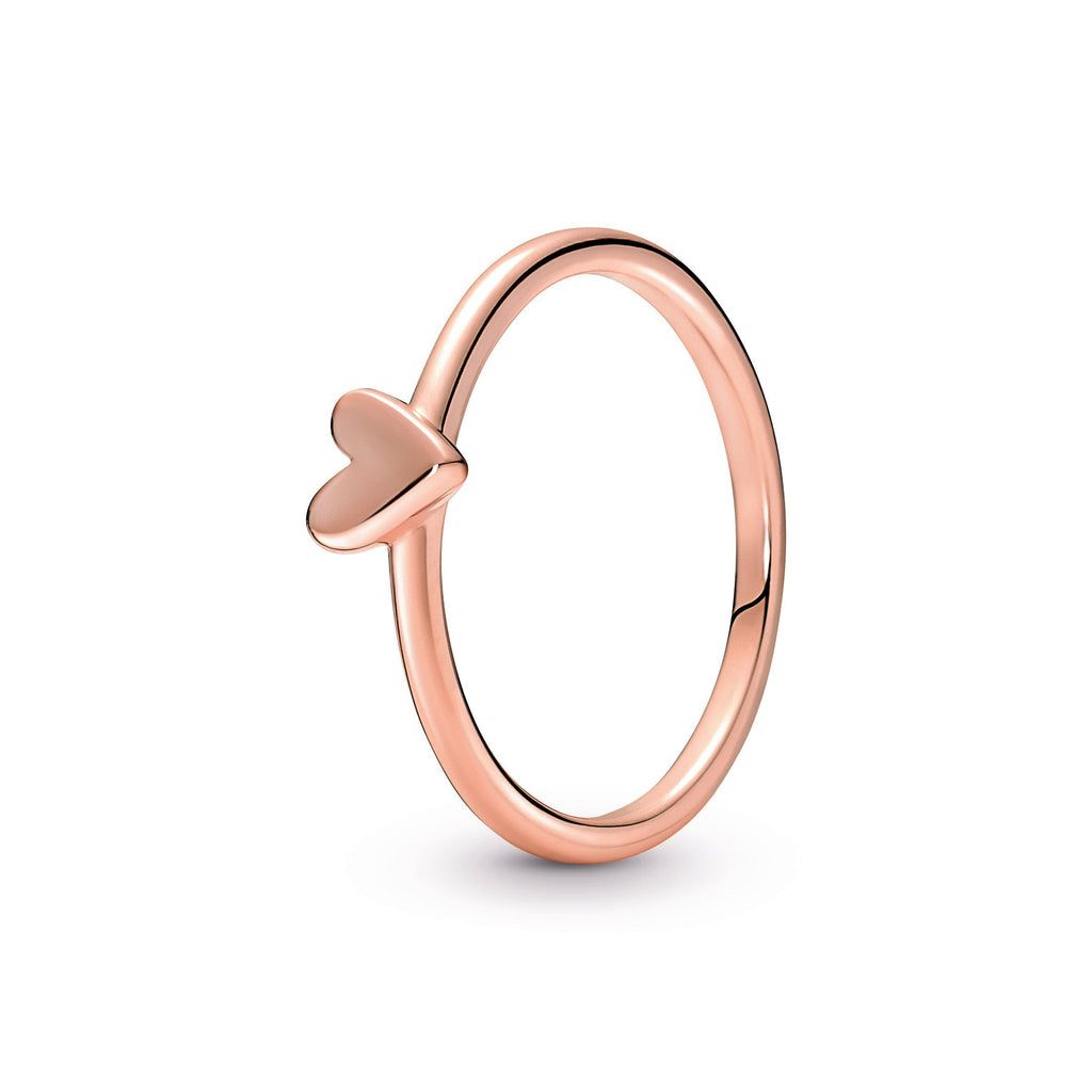 PANDORA Freehand Heart Ring 14K Rose Gold Plated Unique Metal Blend Love Rings Statement Ring Jewelry Gift