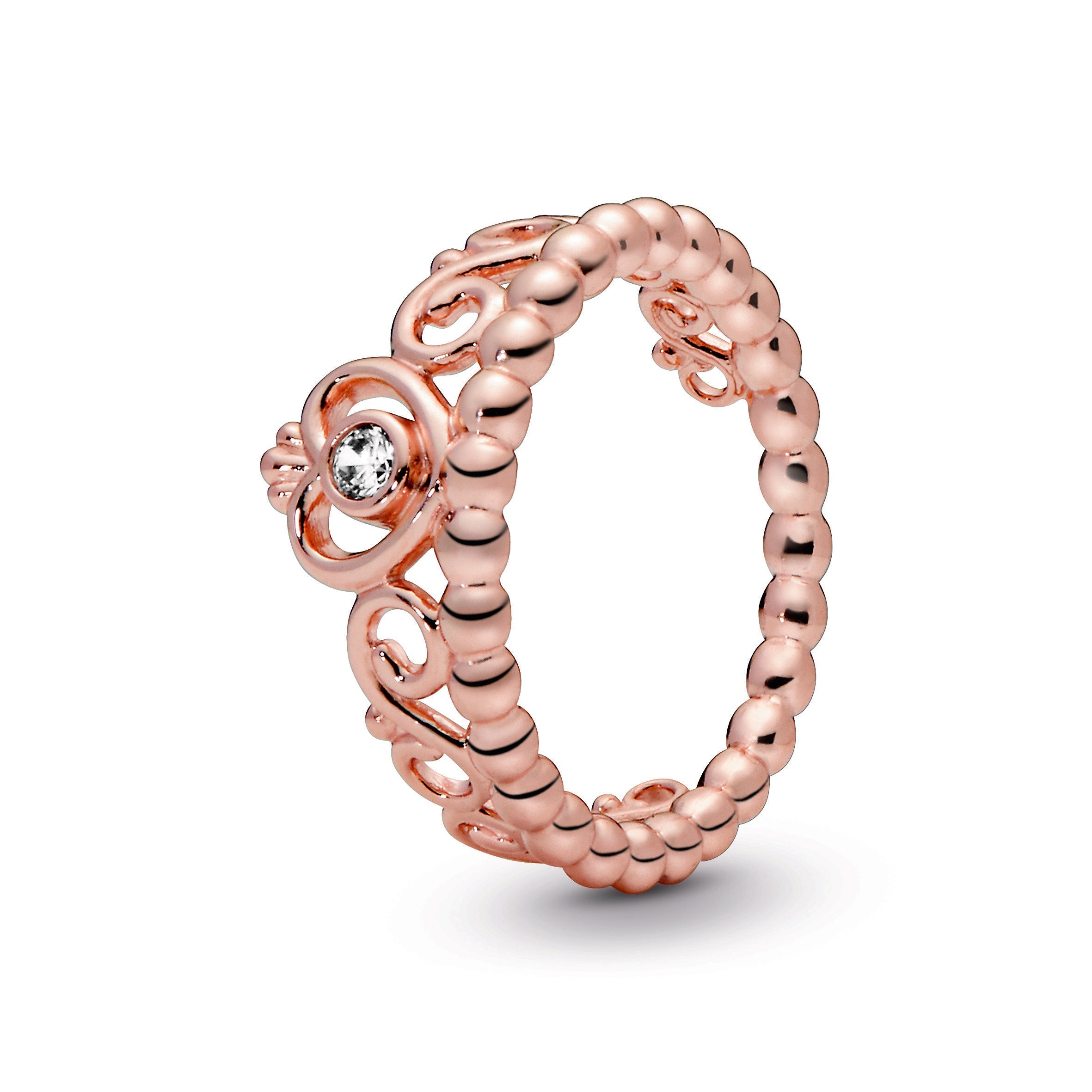 PANDORA Princess Tiara Crown Ring 14K Rose Gold Plated Unique Metal Blend Rings Statement Ring Jewelry Gift