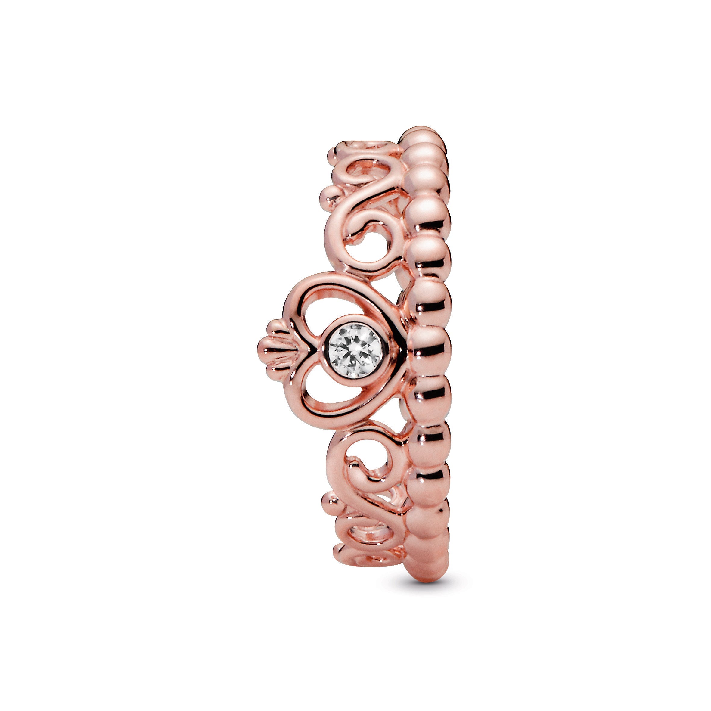 PANDORA Princess Tiara Crown Ring 14K Rose Gold Plated Unique Metal Blend Rings Statement Ring Jewelry Gift