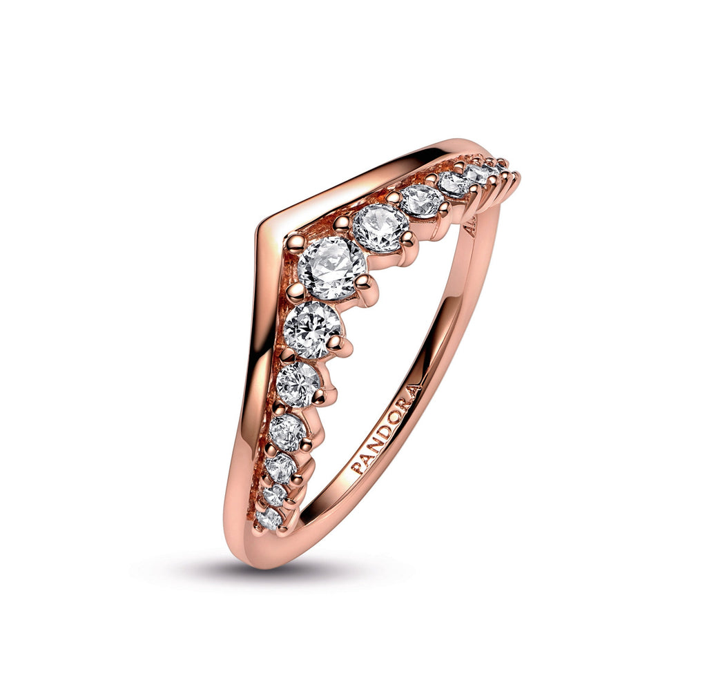 PANDORA Timeless Wish Floating Pavé Ring 14K Rose Gold Plated Unique Metal Blend Weddings Rings Statement Ring Jewelry Gift