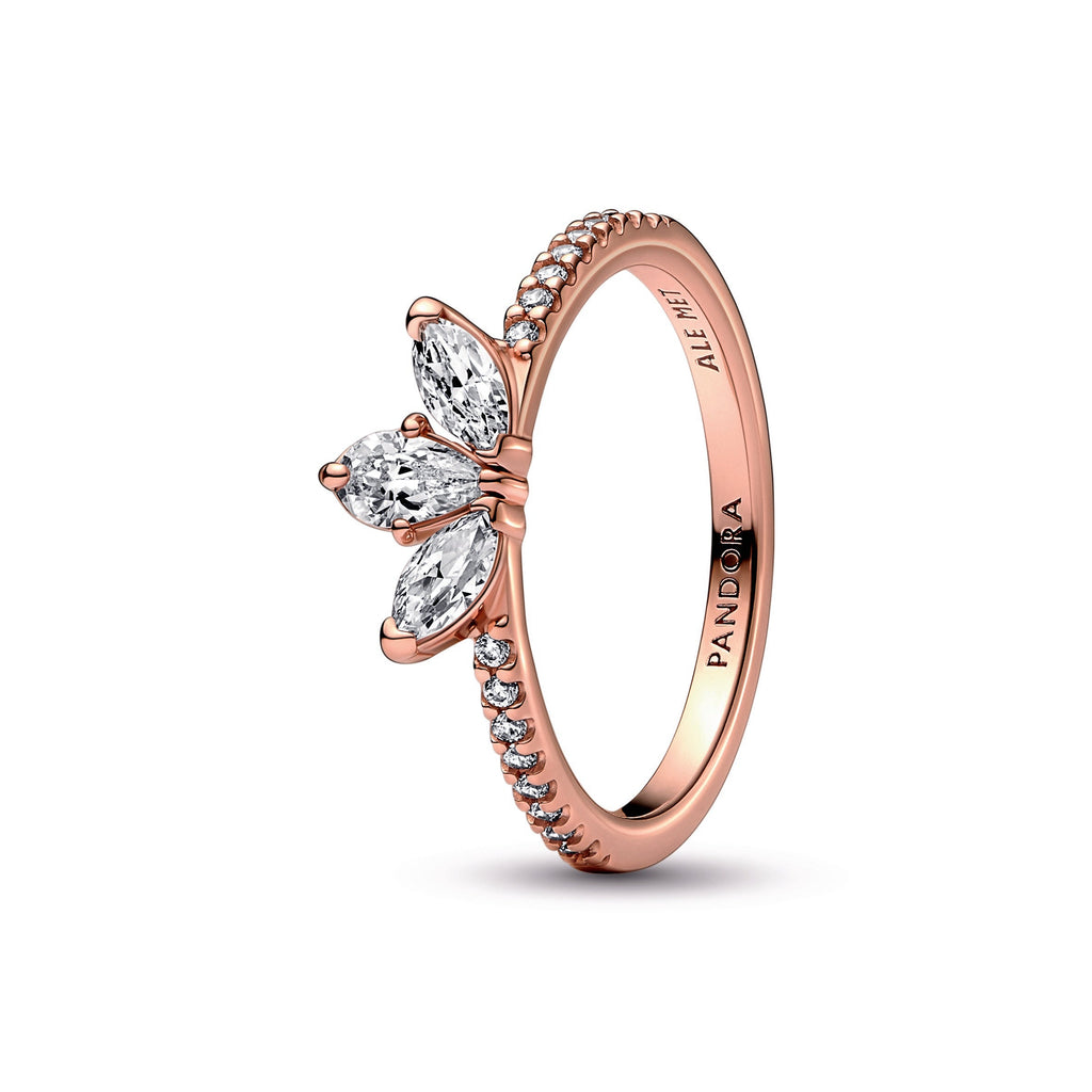 PANDORA Sparkling Herbarium Cluster Ring 14K Rose Gold Plated Unique Metal Blend Rings Statement Ring Jewelry Gift