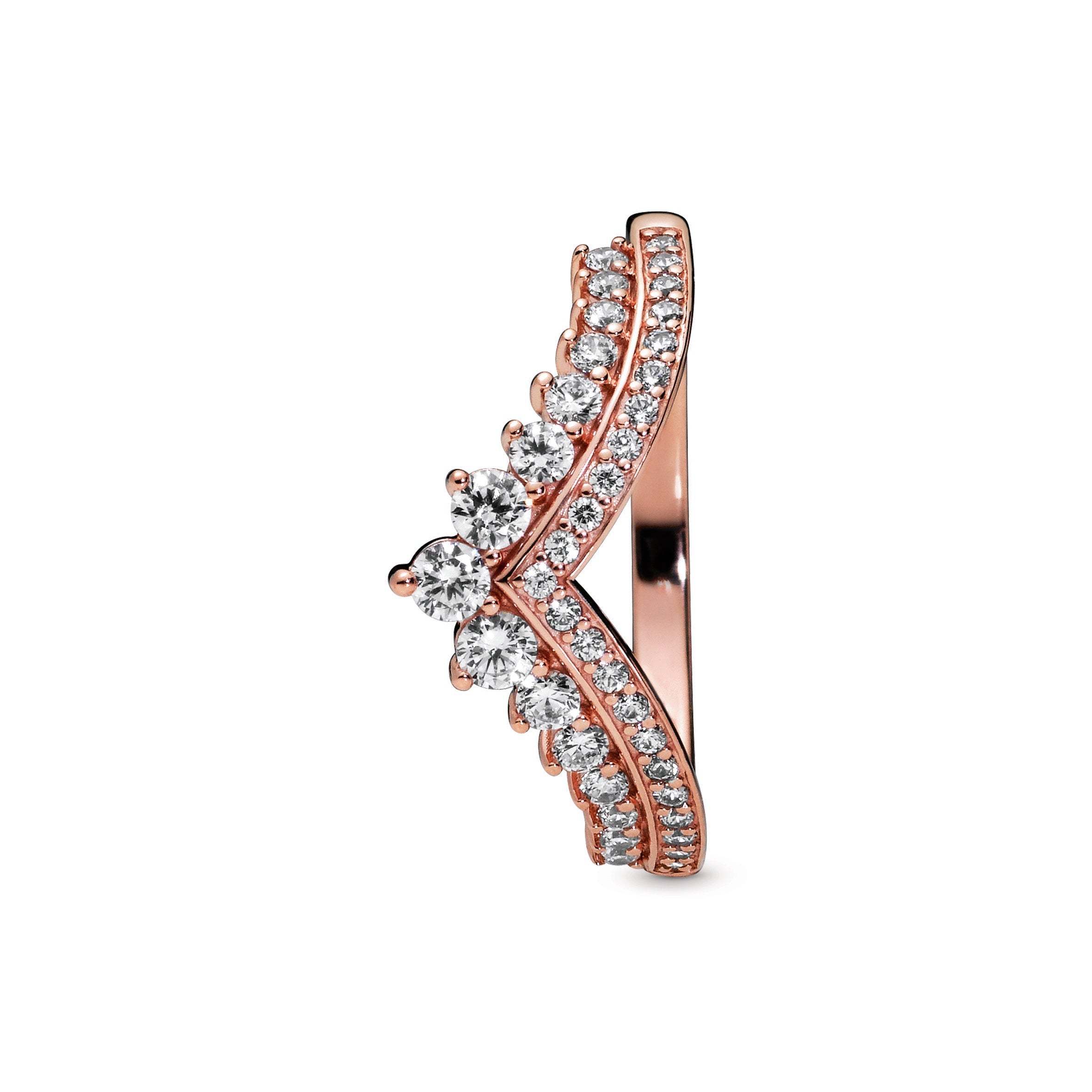 PANDORA Princess Wishbone Ring 14K Rose Gold Plated Unique Metal Blend Rings Statement Ring Jewelry Gift