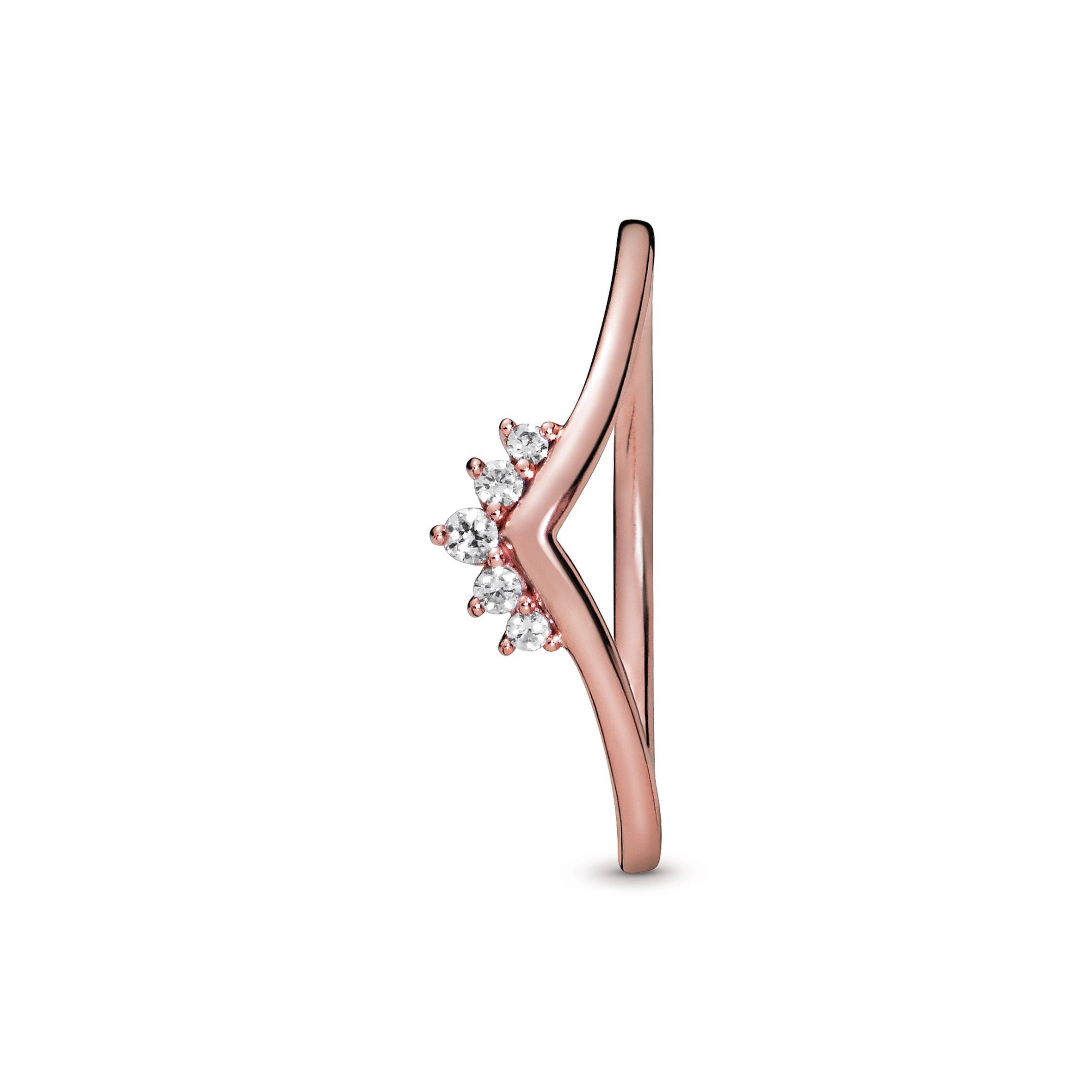 PANDORA Tiara Wishbone Ring 14K Rose Gold Plated Unique Metal Blend Rings Statement Ring Jewelry Gift