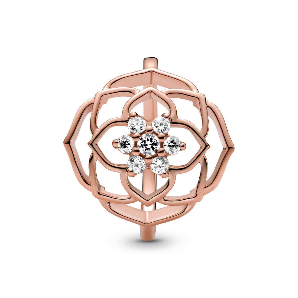 PANDORA Rose Petals Statement Ring 14K Rose Gold Plated Unique Metal Blend Floral Rings Jewelry Gift