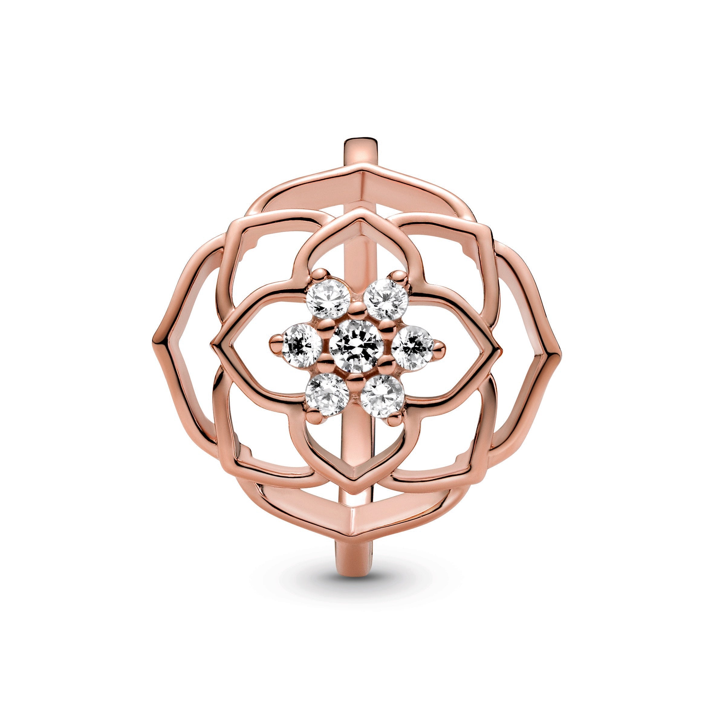PANDORA Rose Petals Statement Ring 14K Rose Gold Plated Unique Metal Blend Floral Rings Jewelry Gift