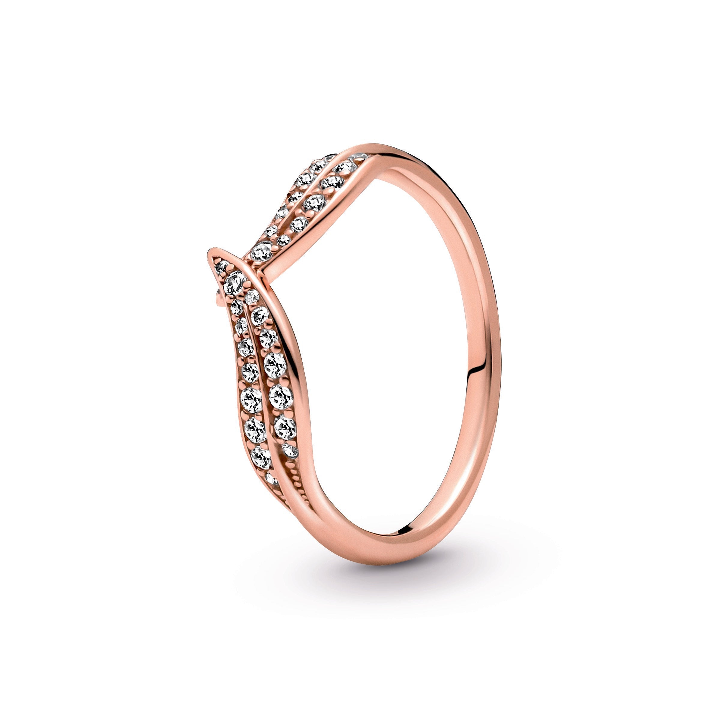 PANDORA Sparkling Leaves Ring 14K Rose Gold Plated Unique Metal Blend Rings Statement Ring Jewelry Gift