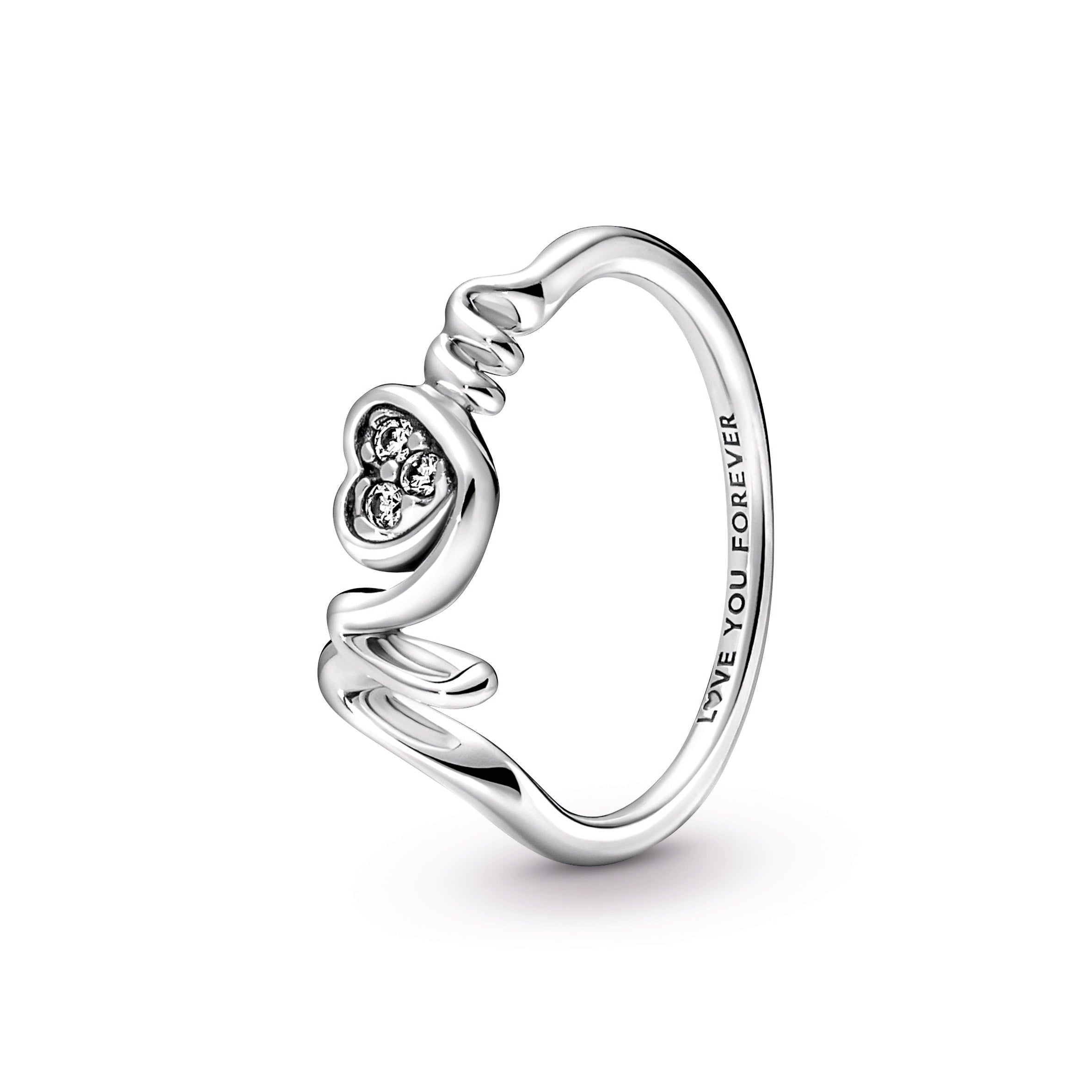 PANDORA Mum Pavé Heart Ring Cubic Zirconia Rings Statement Ring Jewelry Gift