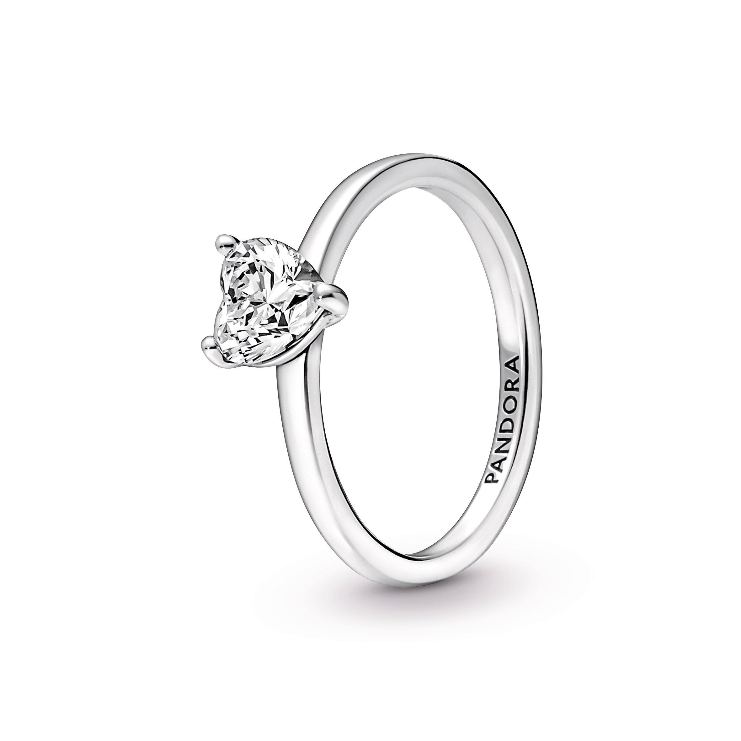 PANDORA Sparkling Heart Solitaire Ring Cubic Zirconia Rings Statement Ring Jewelry Gift