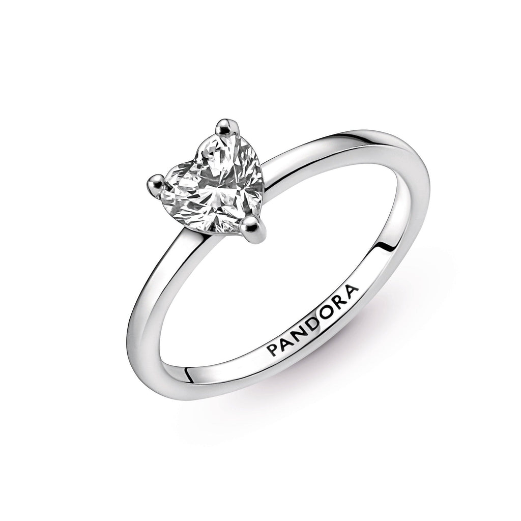PANDORA Sparkling Heart Solitaire Ring Cubic Zirconia Rings Statement Ring Jewelry Gift