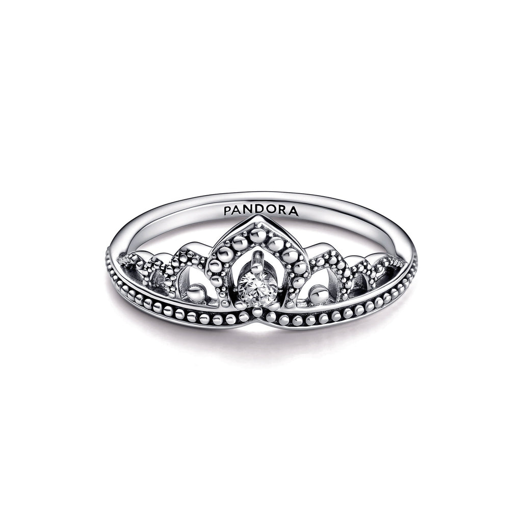 PANDORA Regal Beaded Tiara Ring Cubic Zirconia Rings Statement Ring Jewelry Gift