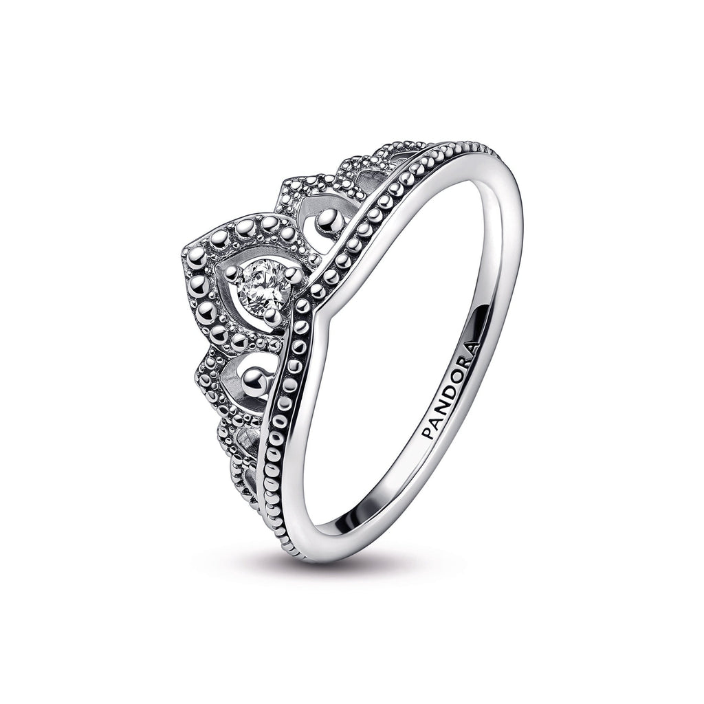 PANDORA Regal Beaded Tiara Ring Cubic Zirconia Rings Statement Ring Jewelry Gift
