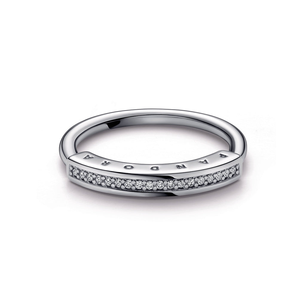 PANDORA Signature I-D Pavé Ring Sterling Silver Rings Statement Ring Jewelry Gift