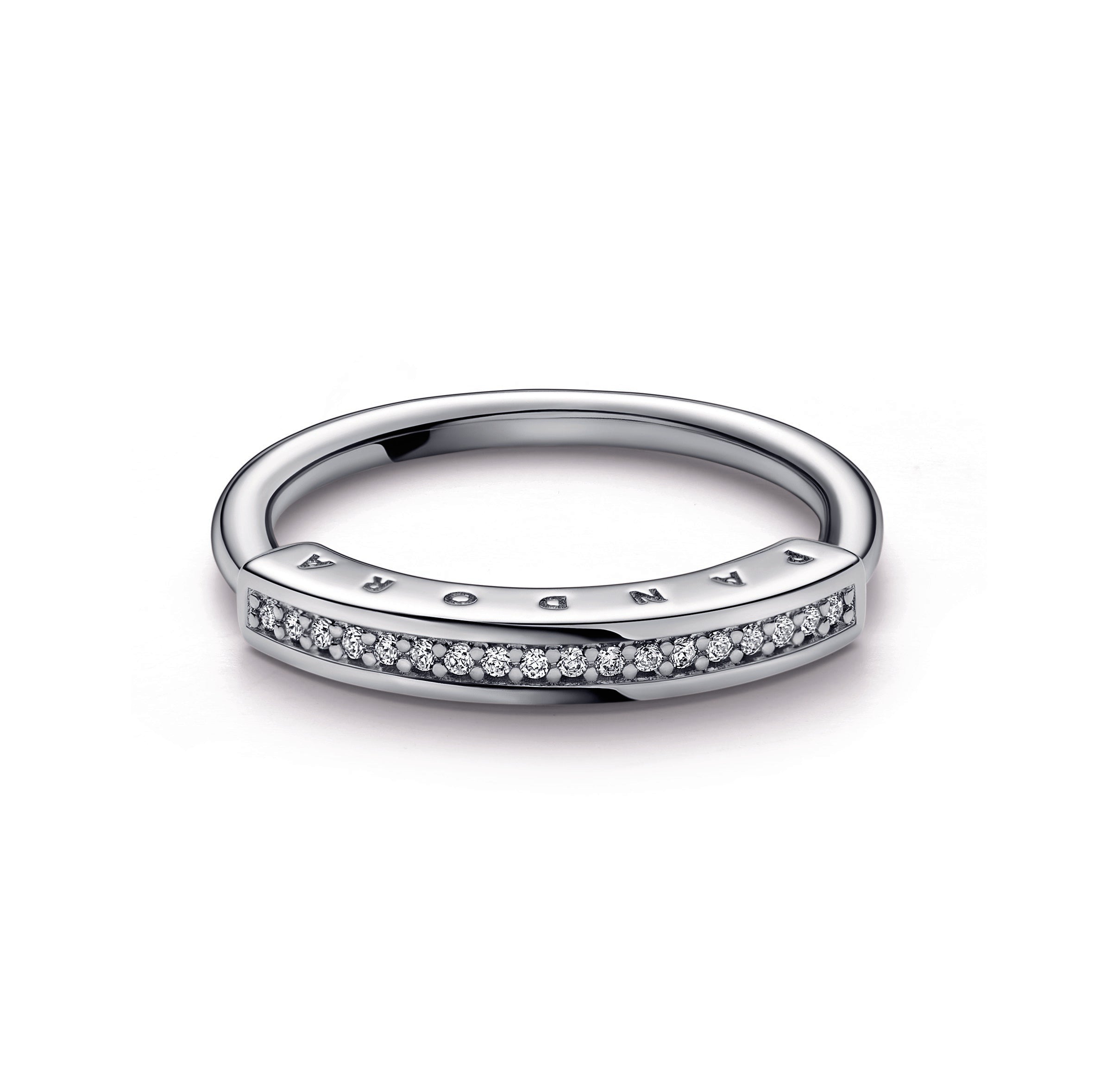 PANDORA Signature I-D Pavé Ring Sterling Silver Rings Statement Ring Jewelry Gift
