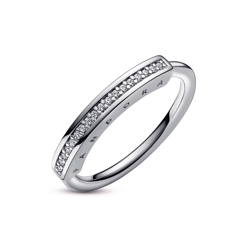 PANDORA Signature I-D Pavé Ring Sterling Silver Rings Statement Ring Jewelry Gift