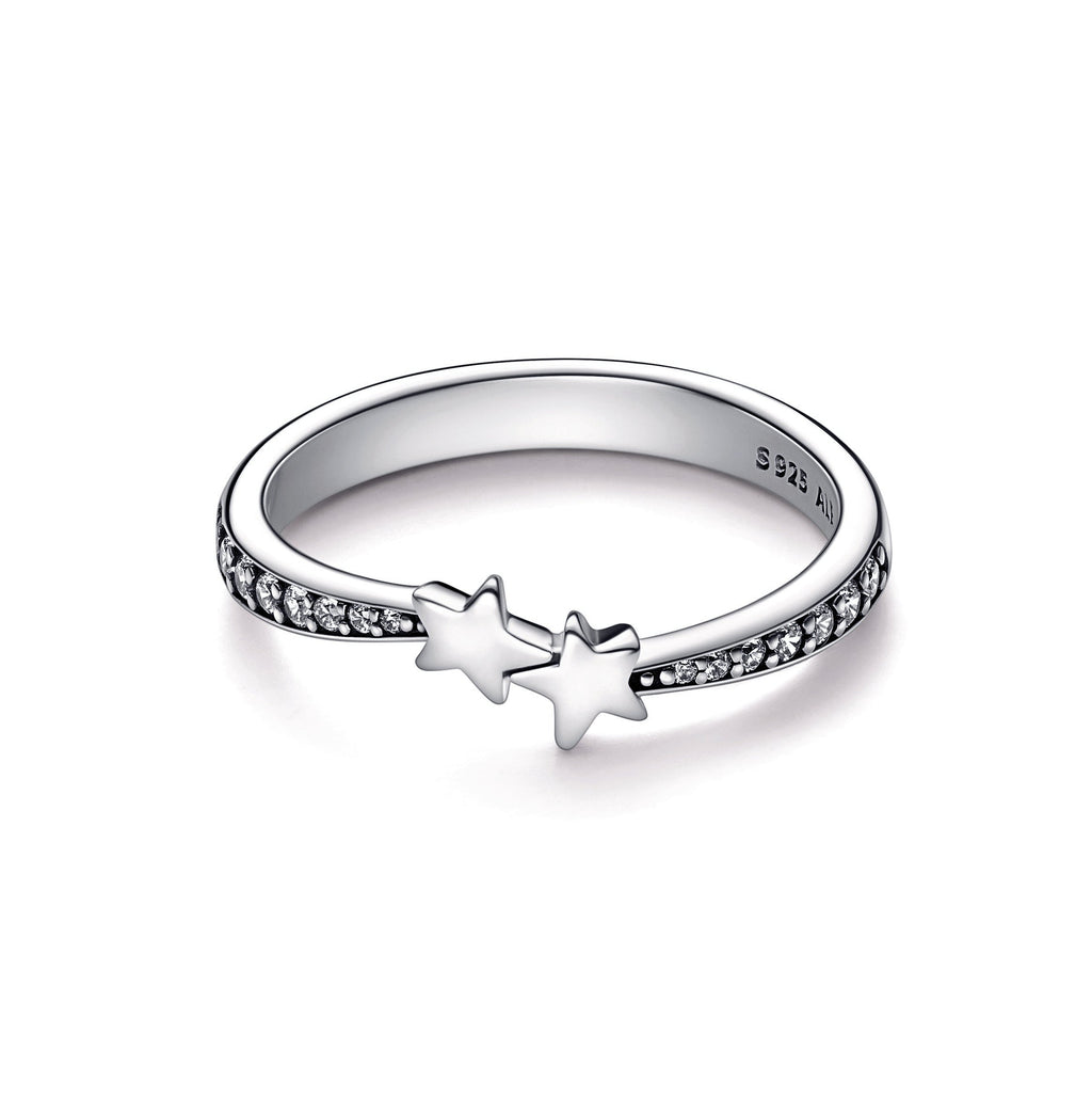 PANDORA Shooting Stars Sparkling Ring Cubic Zirconia Rings Statement Ring Jewelry Gift