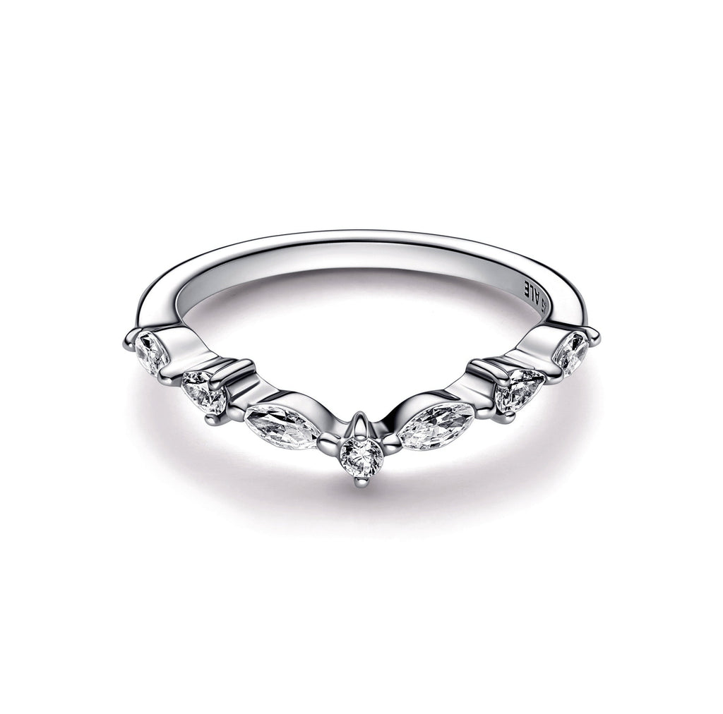 PANDORA Timeless Wish Sparkling Alternating Ring Cubic Zirconia Weddings Rings Statement Ring Jewelry Gift