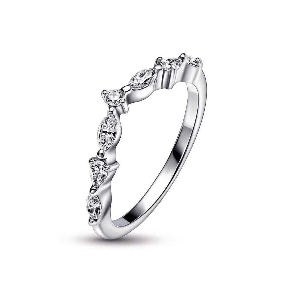 PANDORA Timeless Wish Sparkling Alternating Ring Cubic Zirconia Weddings Rings Statement Ring Jewelry Gift