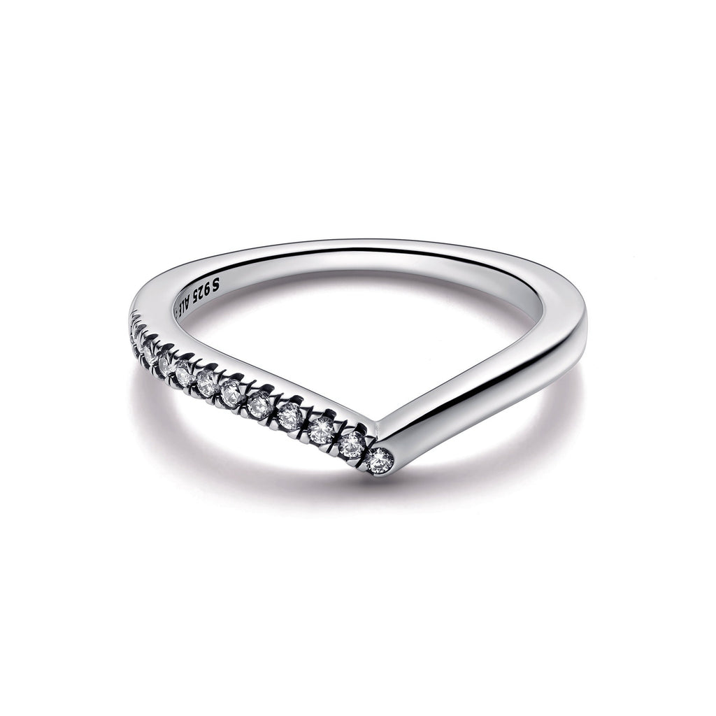 PANDORA Timeless Wish Half Sparkling Ring Cubic Zirconia Weddings Rings Statement Ring Jewelry Gift