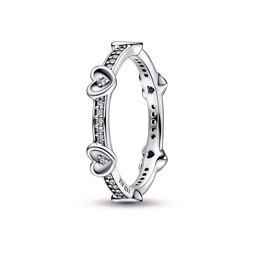 PANDORA Radiant Sparkling Hearts Ring Cubic Zirconia Rings Statement Ring Jewelry Gift