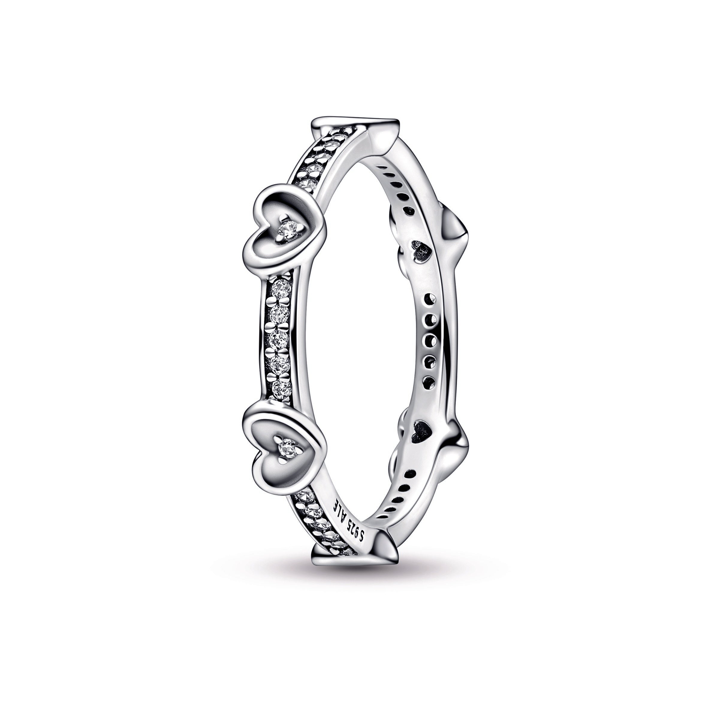 PANDORA Radiant Sparkling Hearts Ring Cubic Zirconia Rings Statement Ring Jewelry Gift