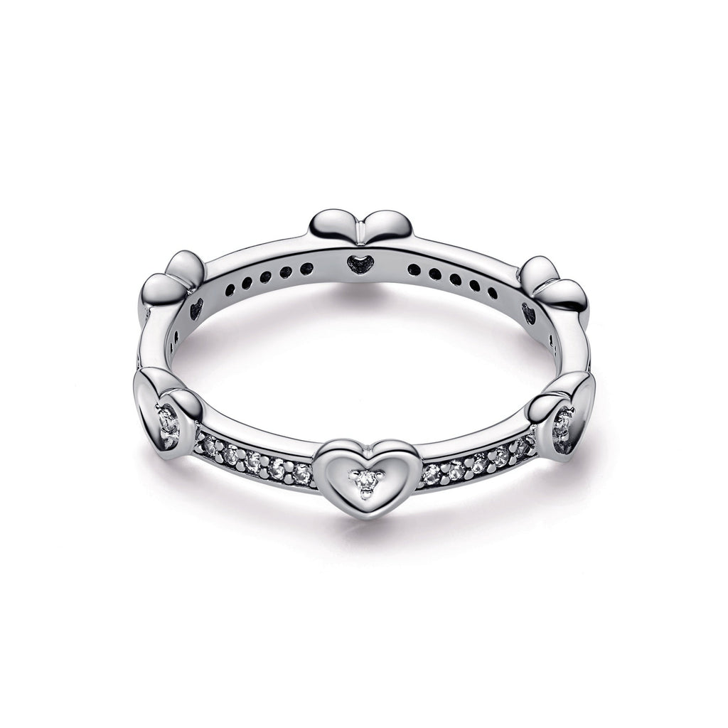 PANDORA Radiant Sparkling Hearts Ring Cubic Zirconia Rings Statement Ring Jewelry Gift