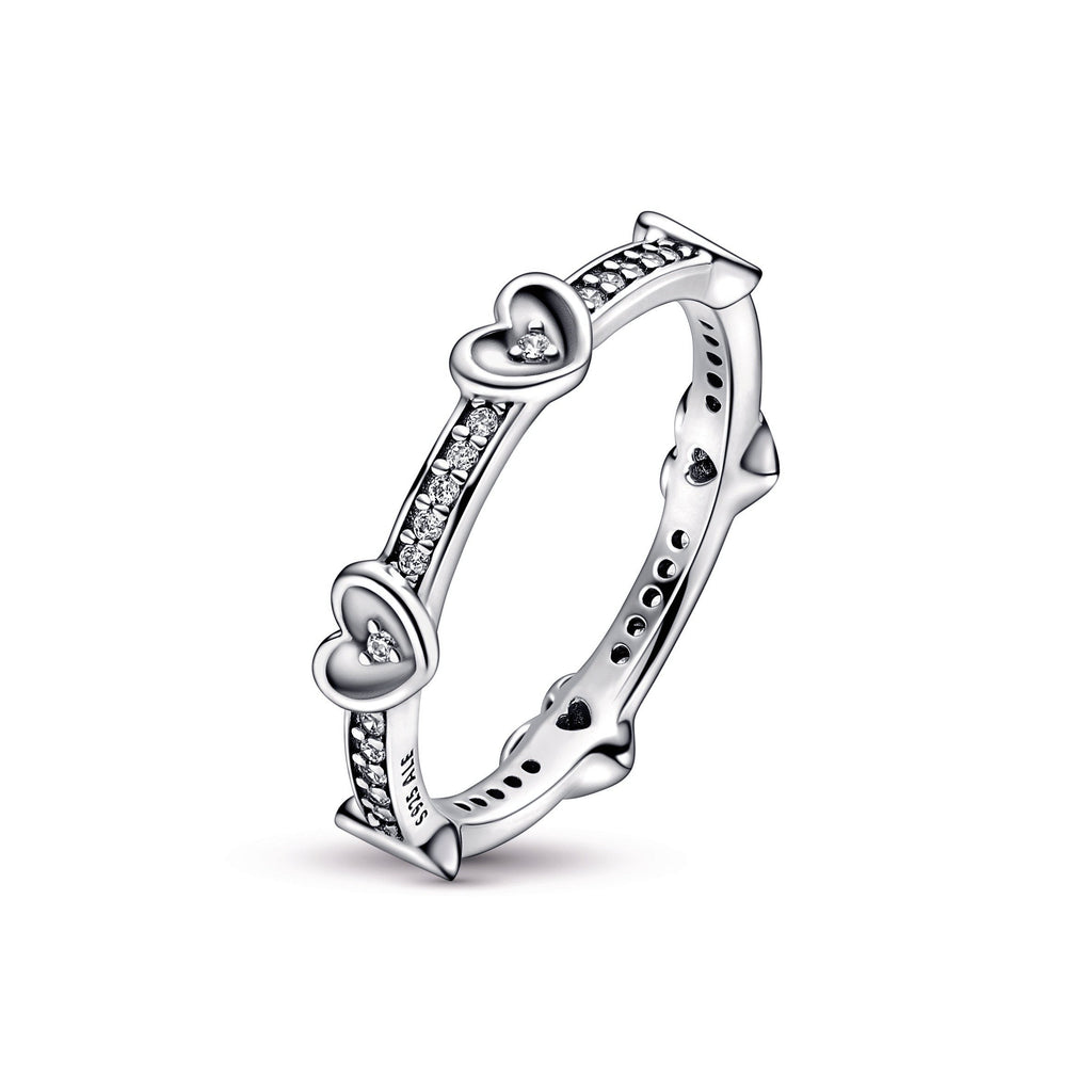 PANDORA Radiant Sparkling Hearts Ring Cubic Zirconia Rings Statement Ring Jewelry Gift