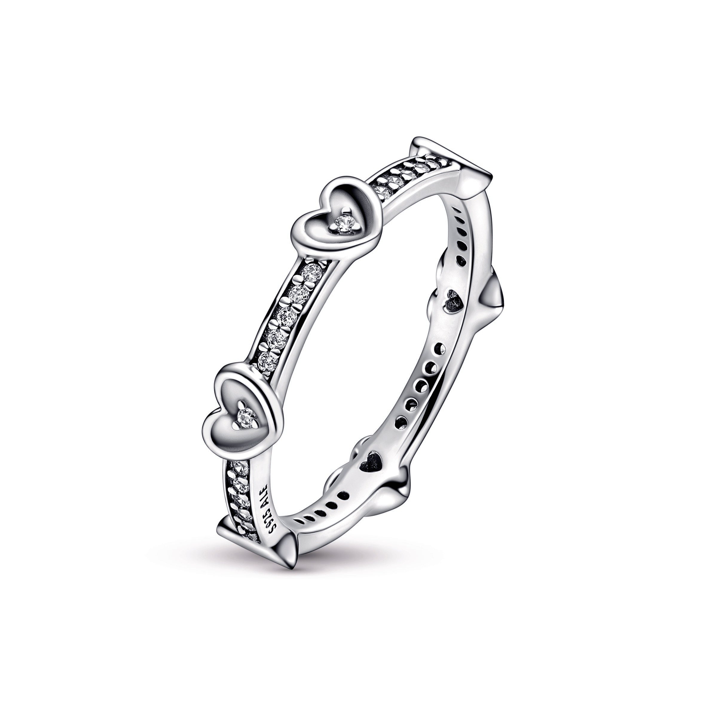 PANDORA Radiant Sparkling Hearts Ring Cubic Zirconia Rings Statement Ring Jewelry Gift