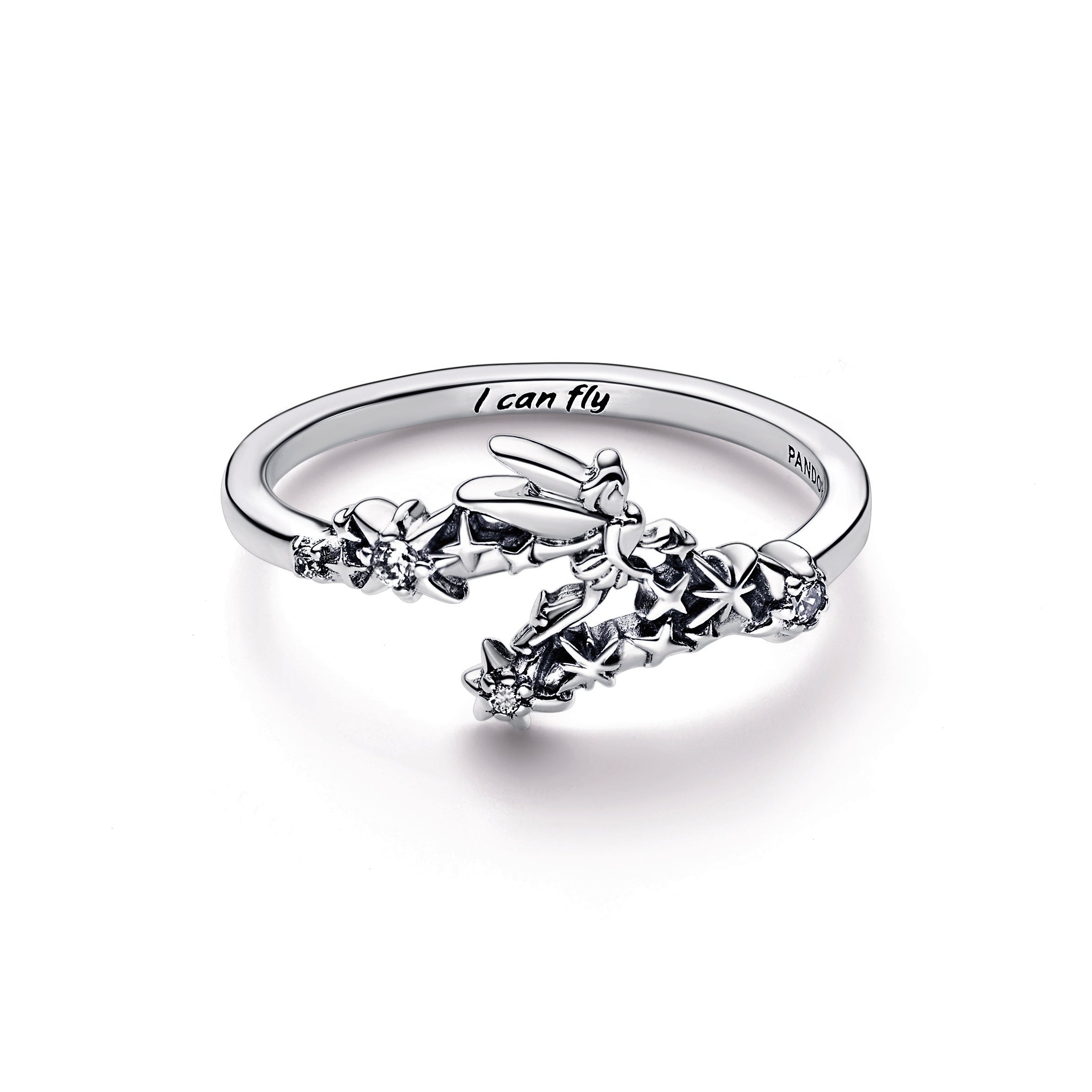 PANDORA Disney Tinker Bell Sparkling Ring Cubic Zirconia Rings Statement Ring Jewelry Gift