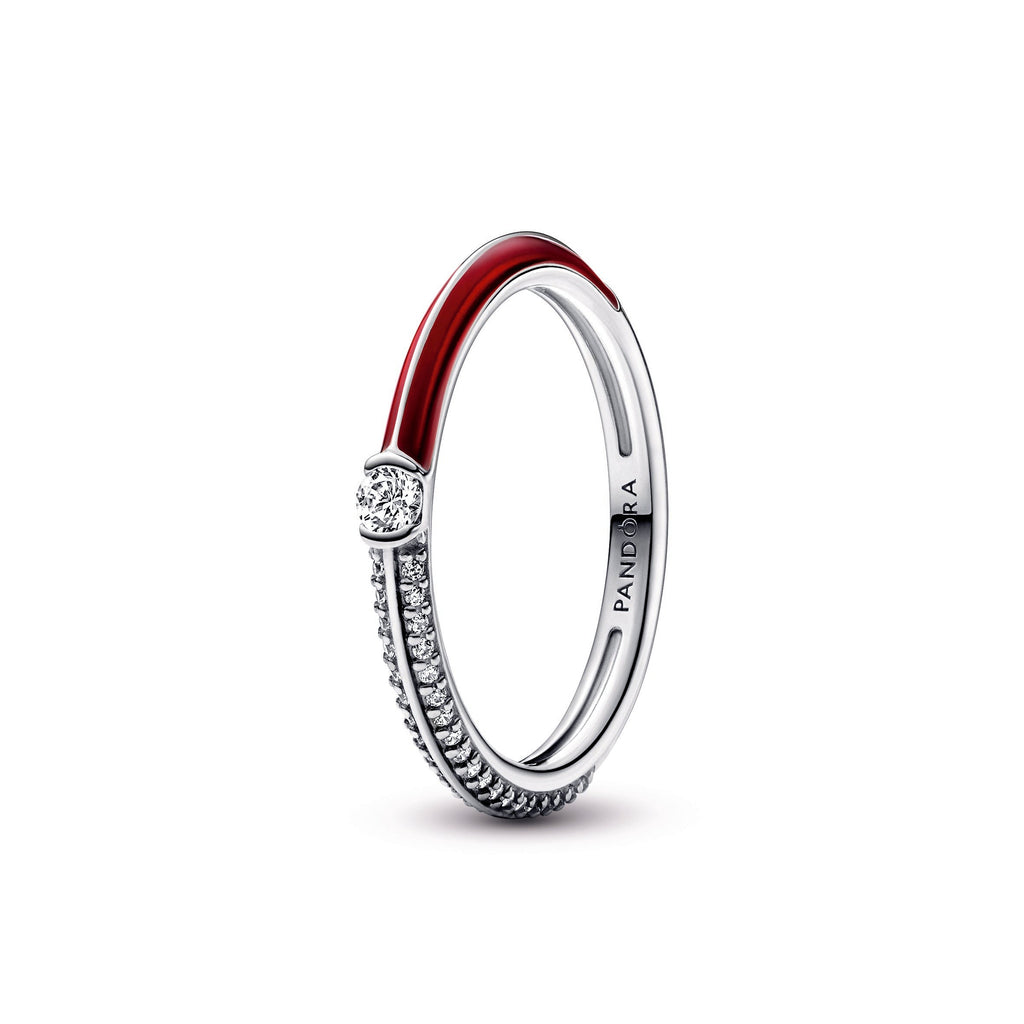 PANDORA ME Pavé And Red Dual Ring Cubic Zirconia Rings Statement Ring Jewelry Gift