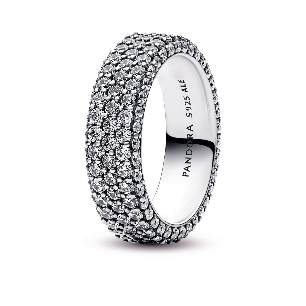 PANDORA Timeless Pavé Triple-row Ring Cubic Zirconia Weddings Rings Statement Ring Jewelry Gift