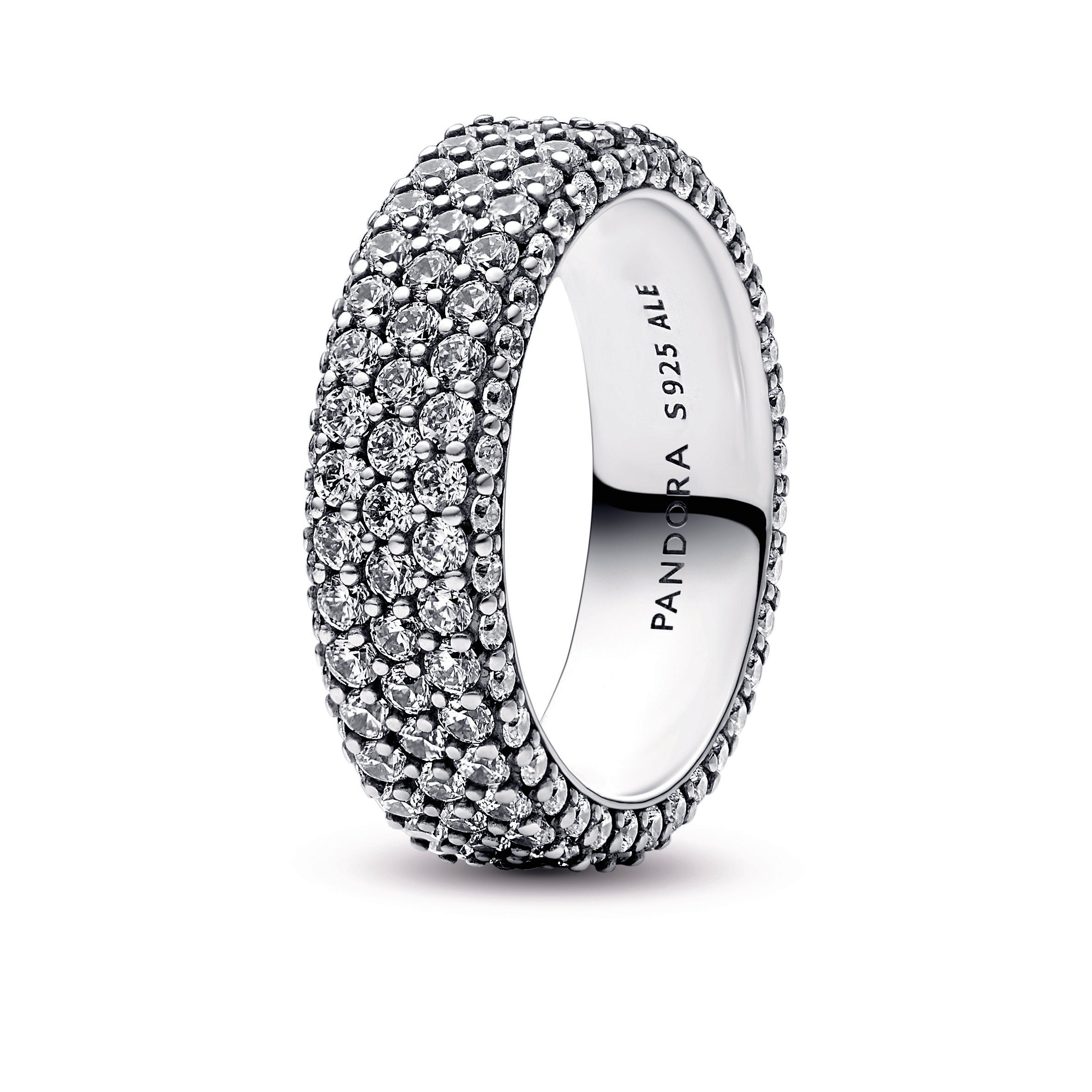 PANDORA Timeless Pavé Triple-row Ring Cubic Zirconia Weddings Rings Statement Ring Jewelry Gift