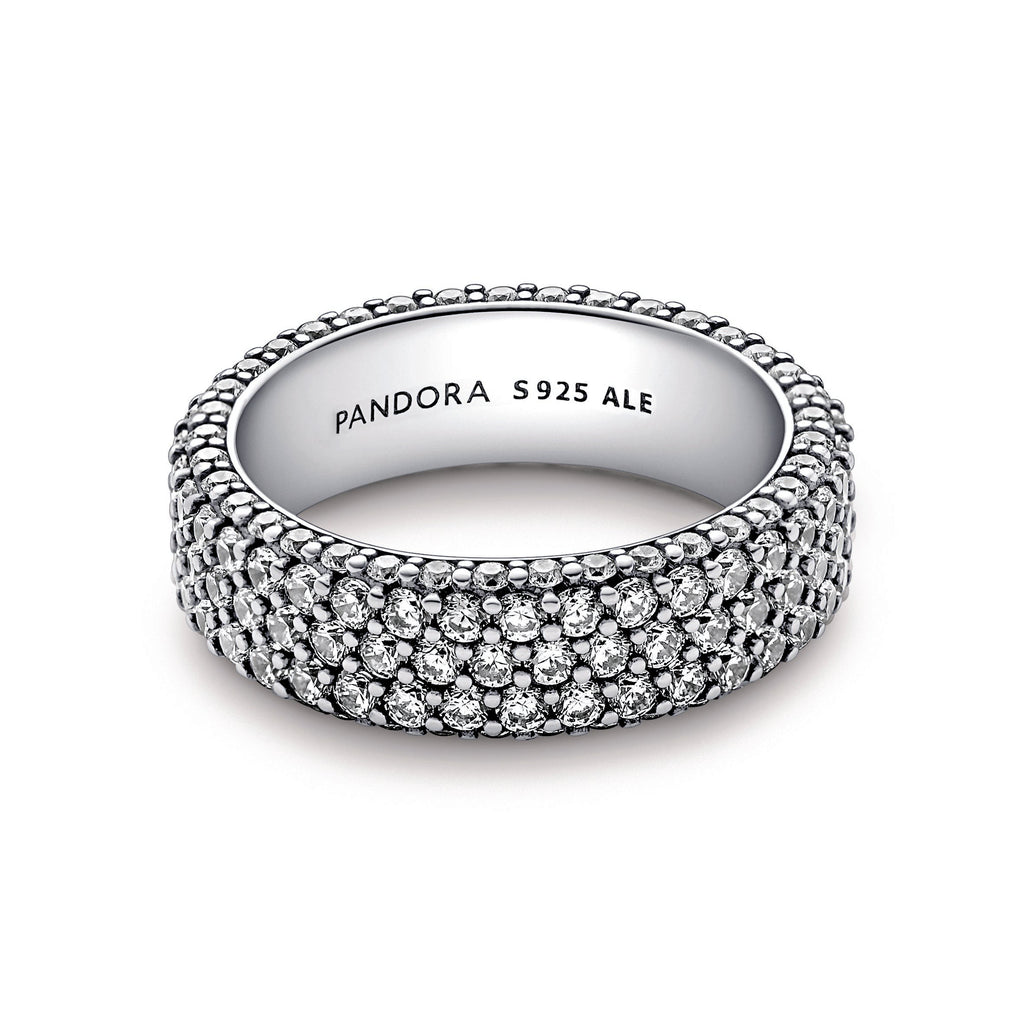 PANDORA Timeless Pavé Triple-row Ring Cubic Zirconia Weddings Rings Statement Ring Jewelry Gift