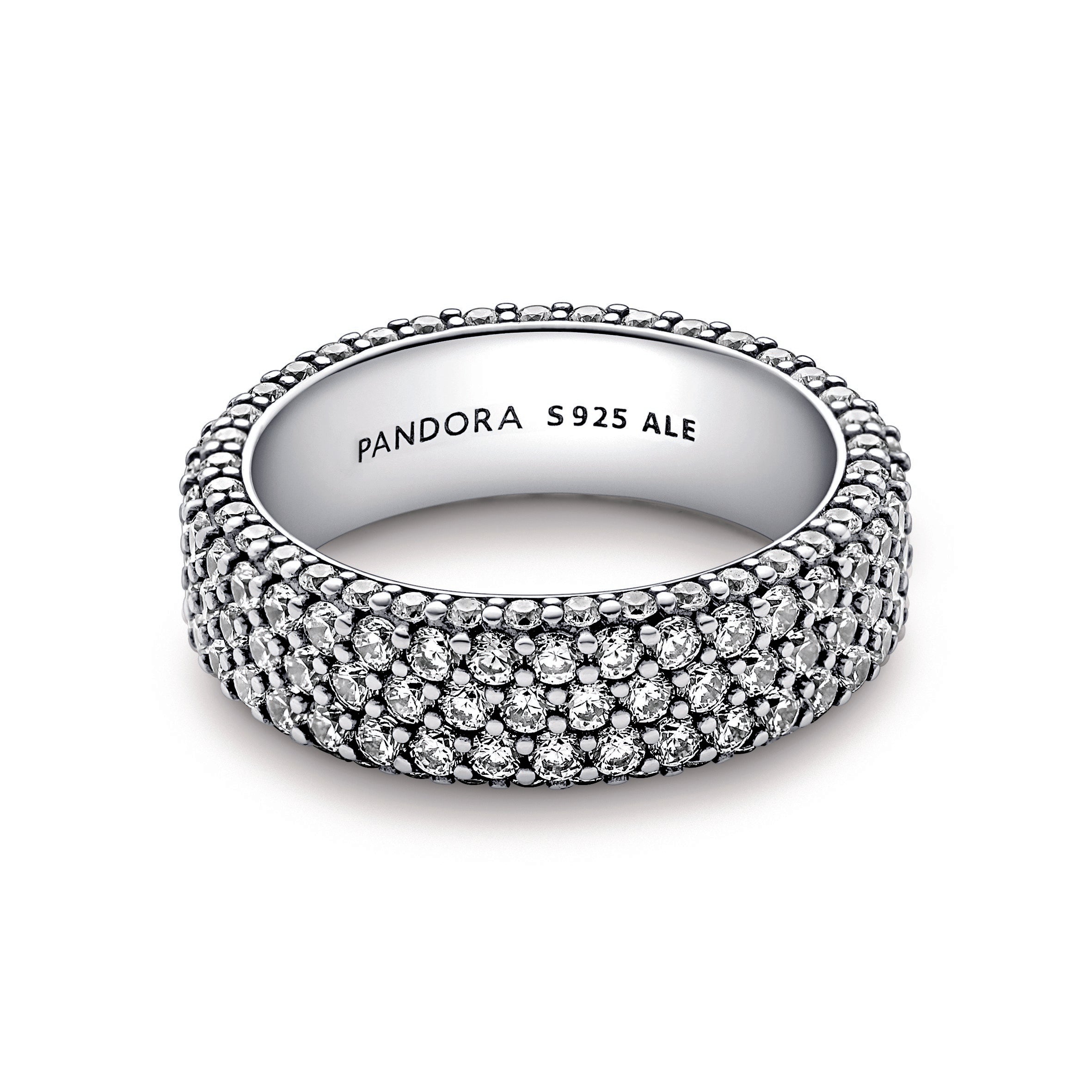 PANDORA Timeless Pavé Triple-row Ring Cubic Zirconia Weddings Rings Statement Ring Jewelry Gift