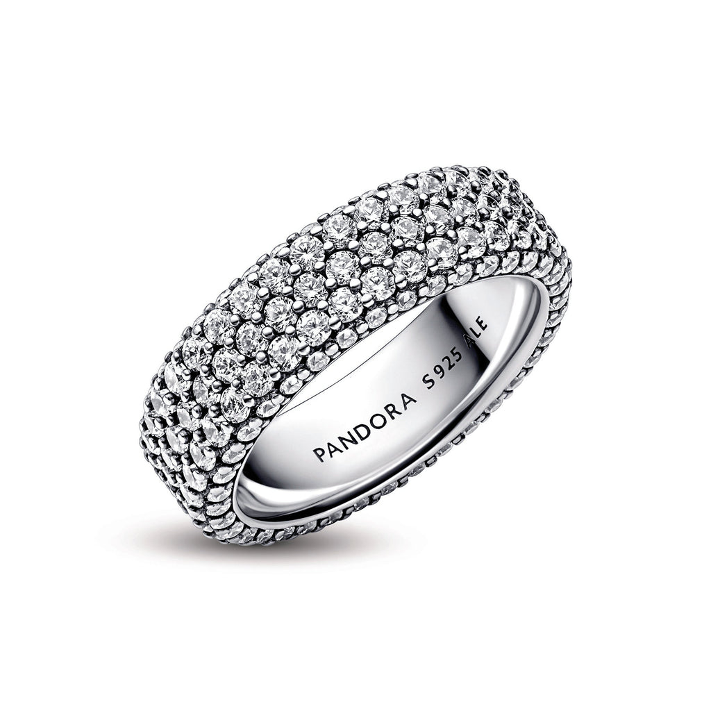 PANDORA Timeless Pavé Triple-row Ring Cubic Zirconia Weddings Rings Statement Ring Jewelry Gift
